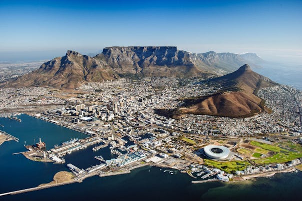 cape town city bowl table mountain south africa  