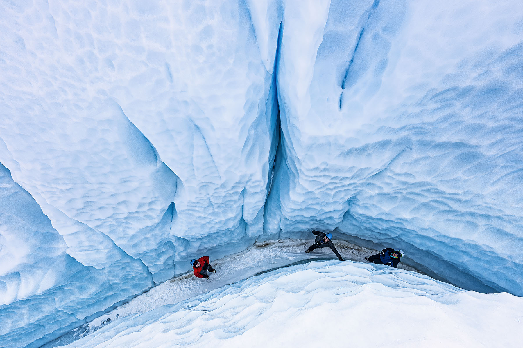 Explore a maze of ice tunnels in Antarctica