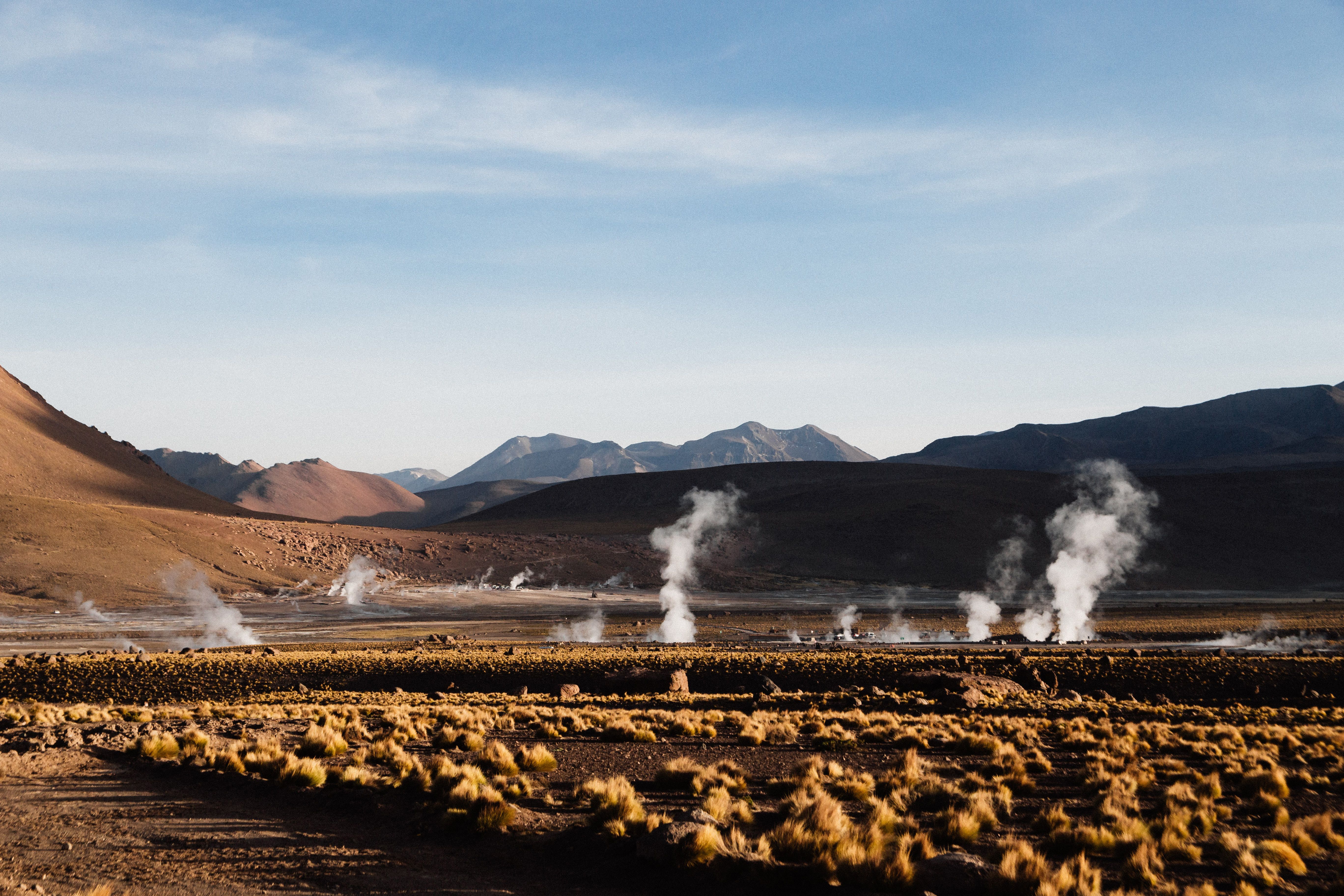 Walk among spurting geysers at El Tatio in Atacama