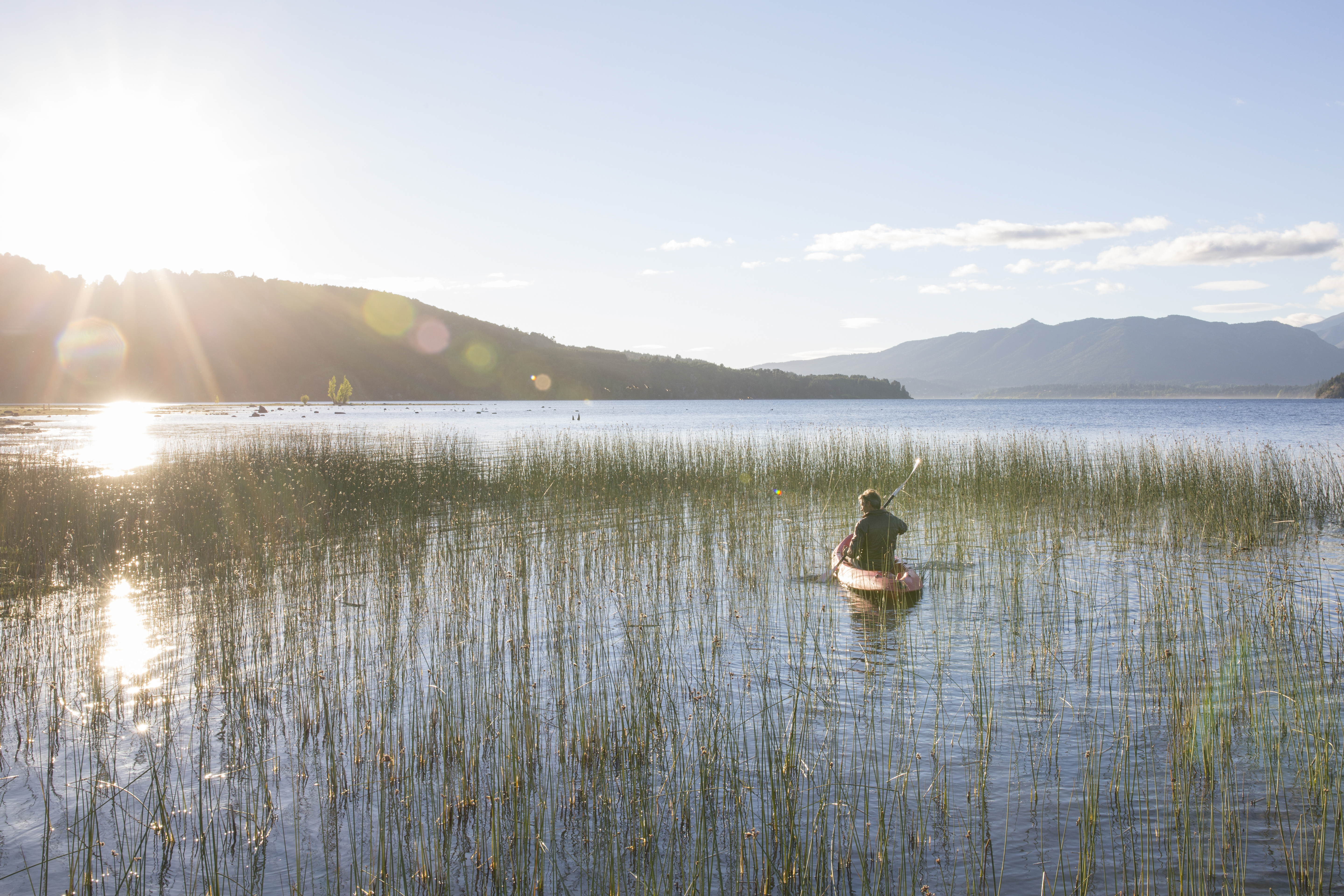 Kayak amongst the floating islands of Titicaca