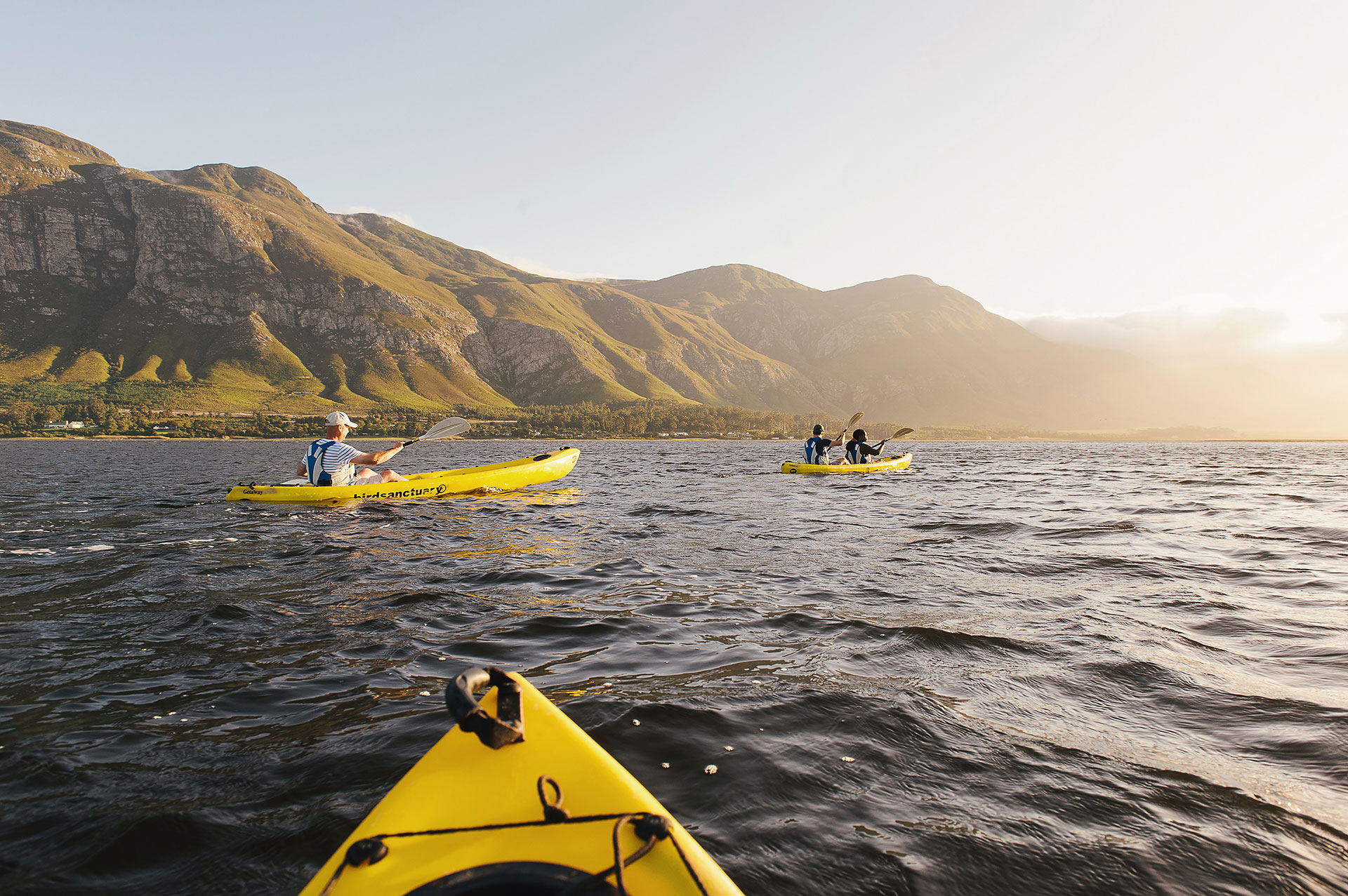 Go kayaking on a lagoon in the Overberg