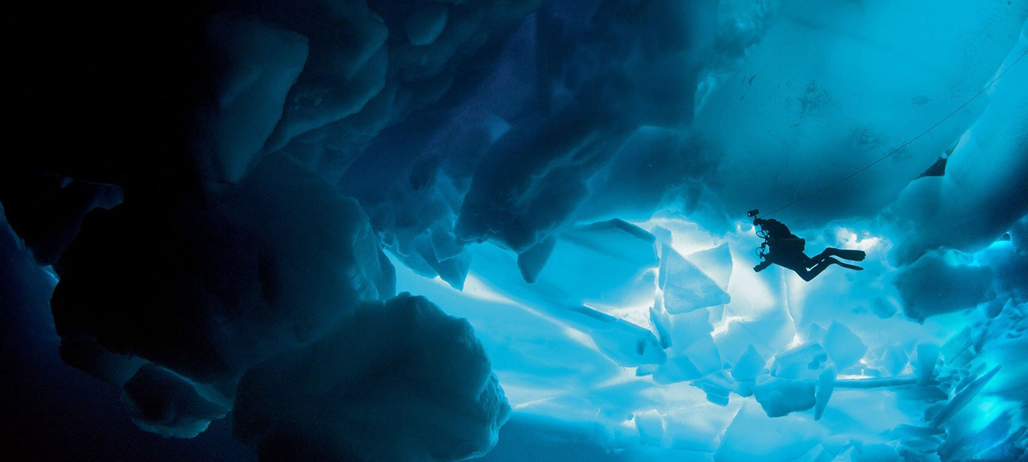 Dive down beneath Antarctica's glaciers