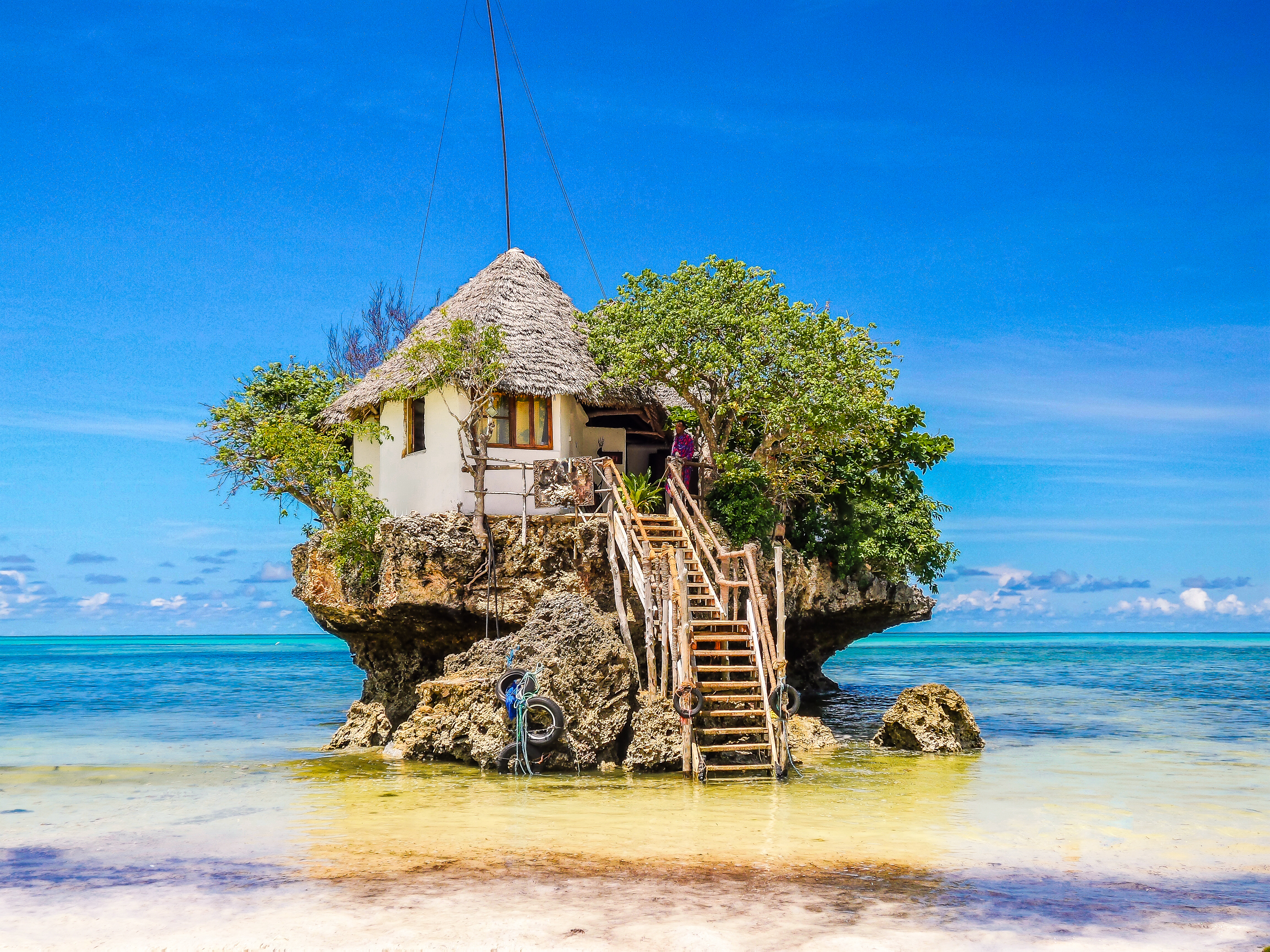 Eat out at The Rock restaurant near Stone Town