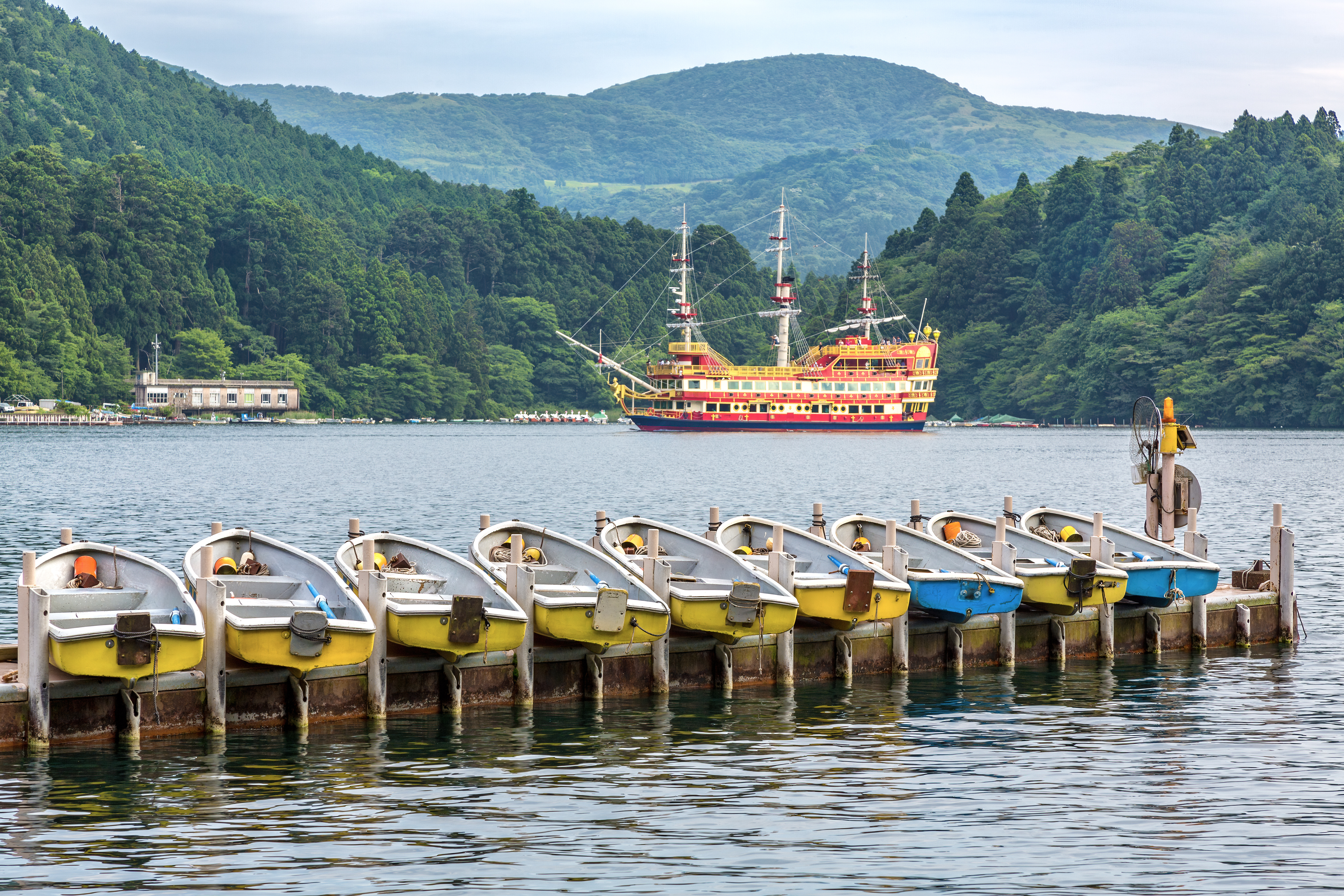 Cruise the serene waters of Lake Ashi