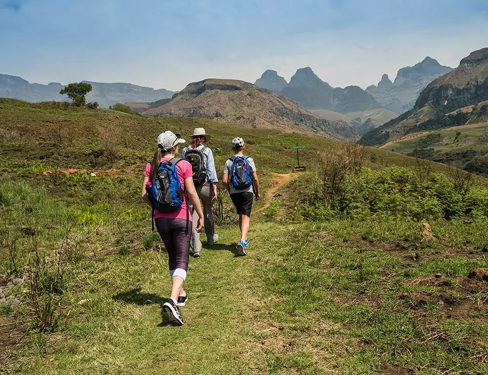 Hike the grand trails of the Drakensberg mountains