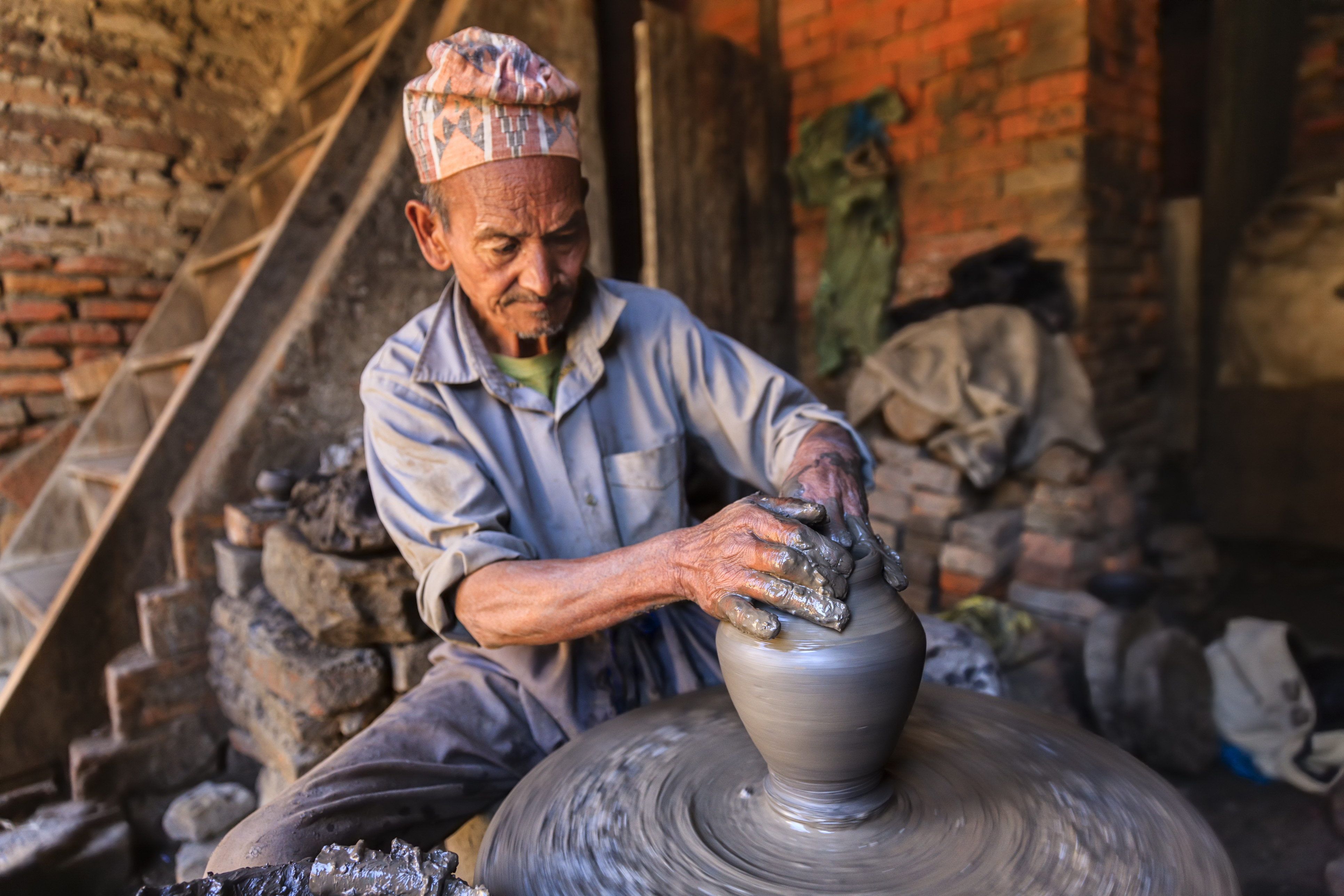 Learn how to make traditional pottery in Kathmandu