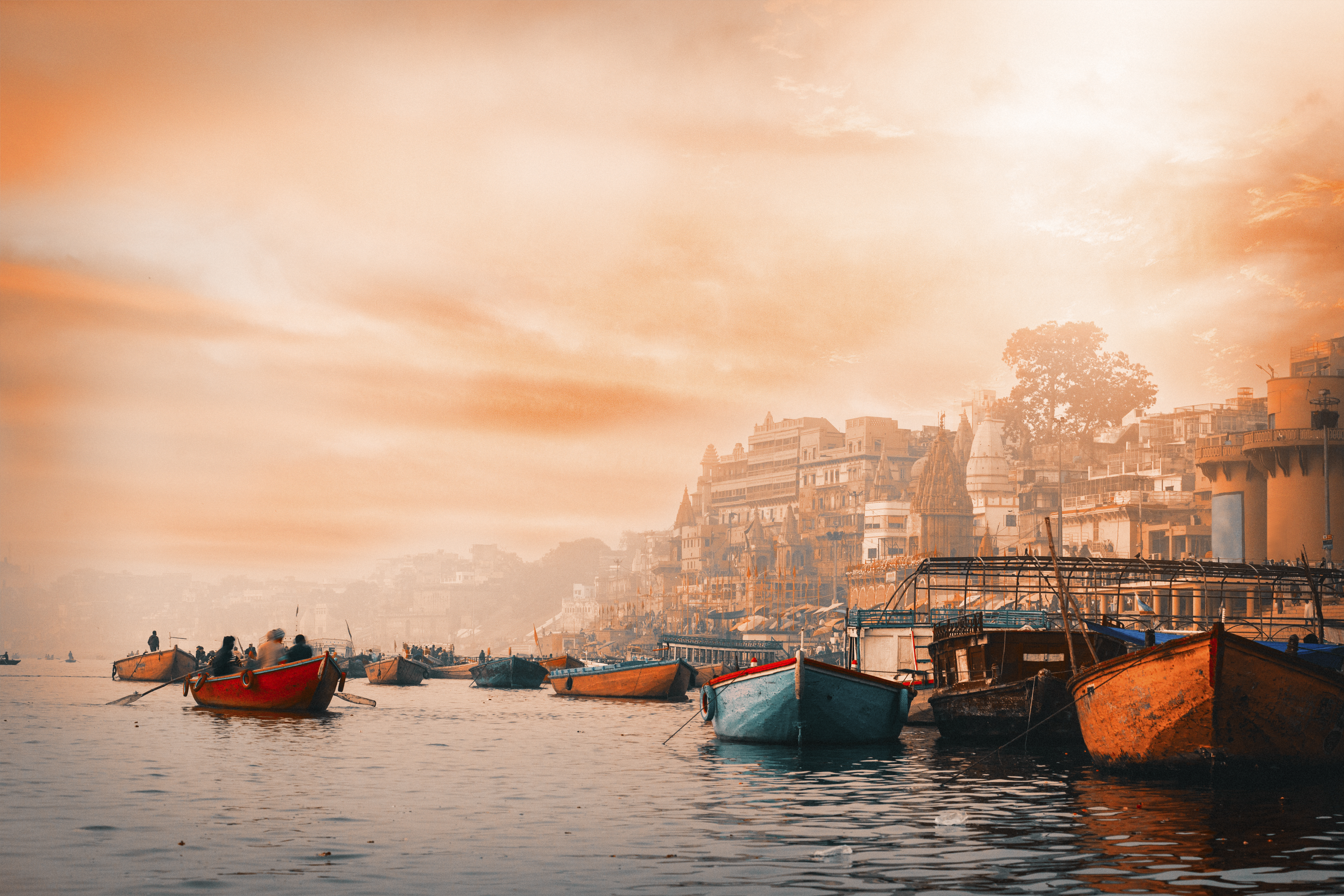 Crack the dawn on a boat ride around Varanasi