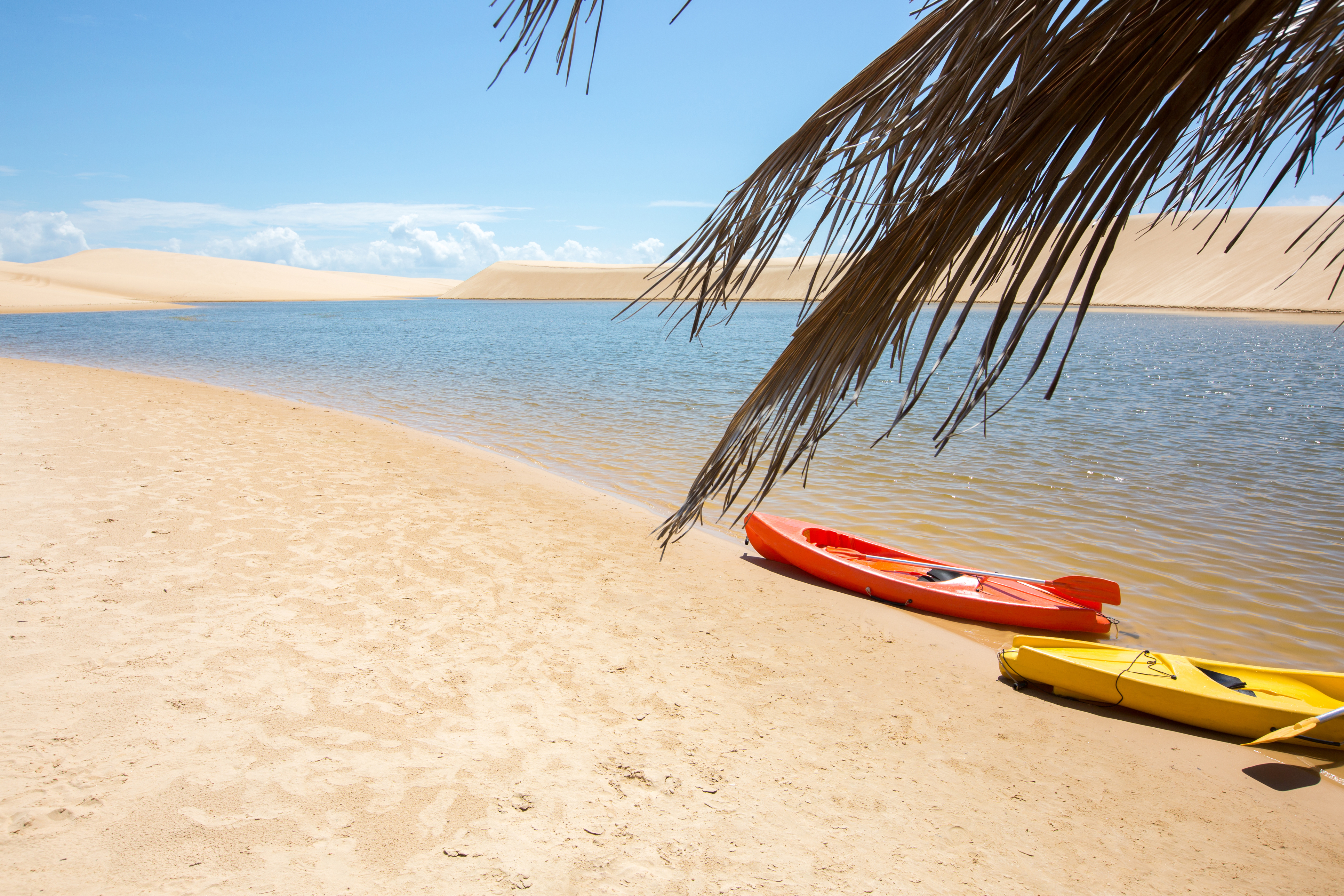 Go on a canoe safari in Lencois Maranhenses