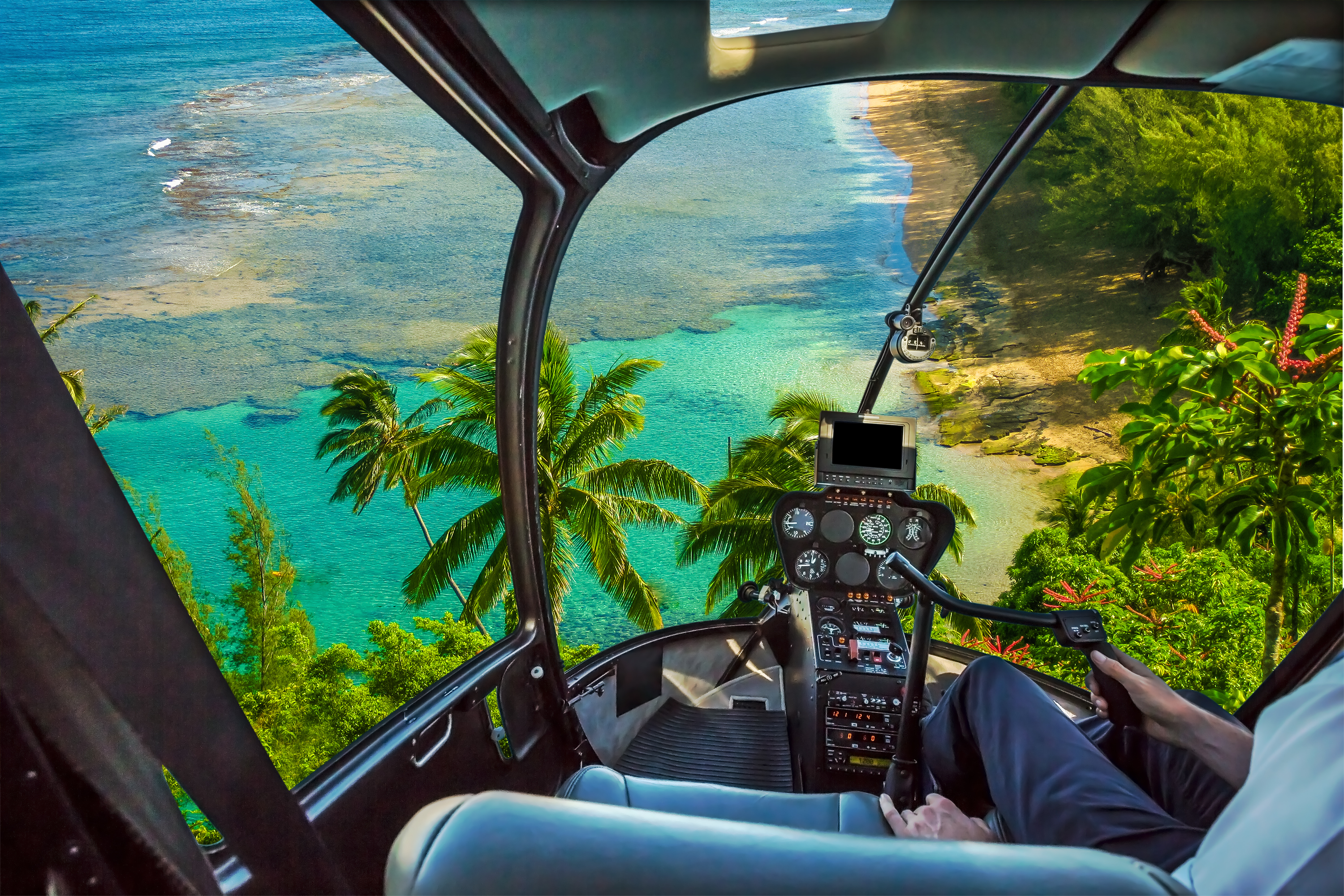 Take a helicopter flight to Tayrona National park
