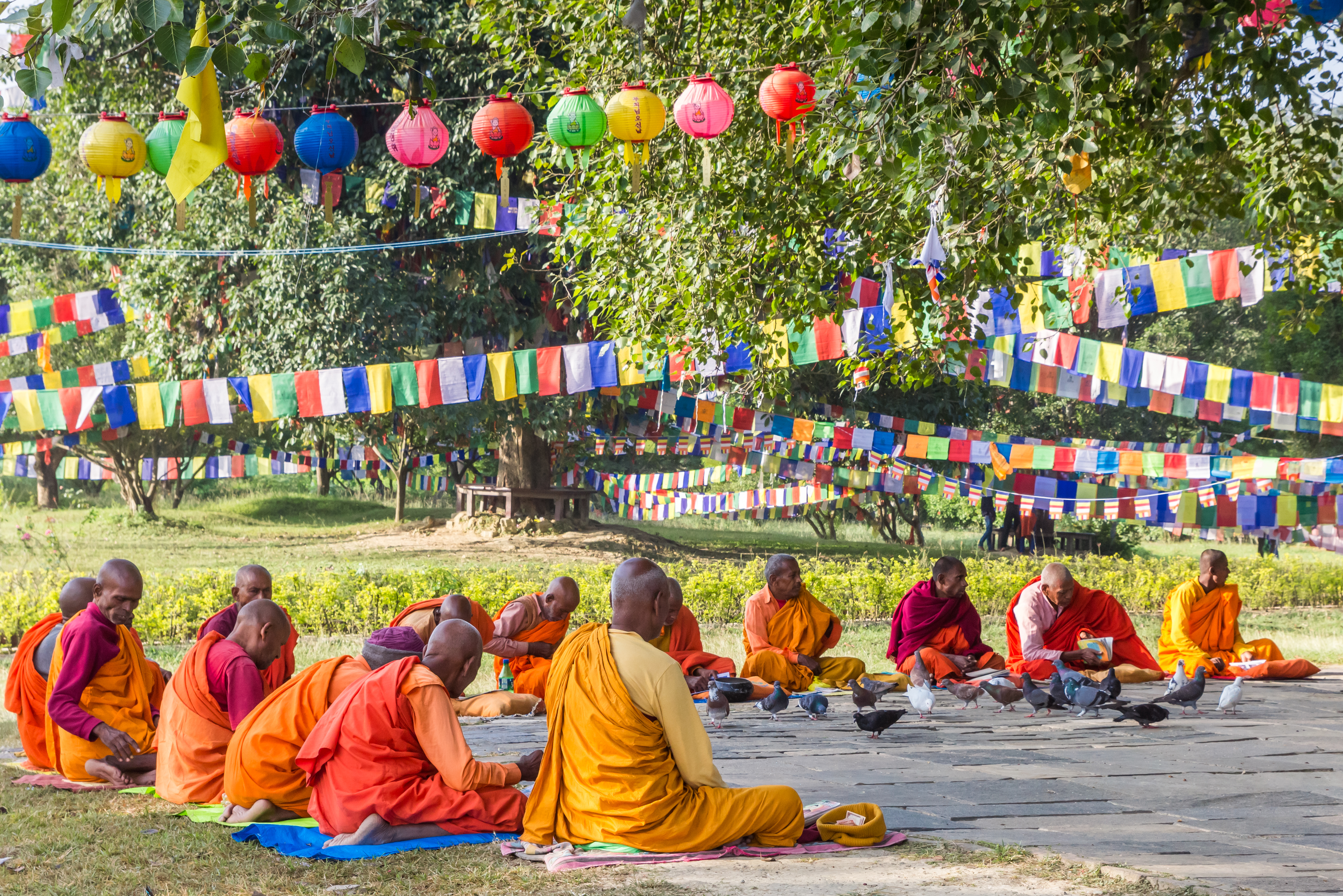 Hear early morning chanting in Lumbini