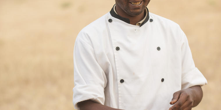Chef cooking breakfast