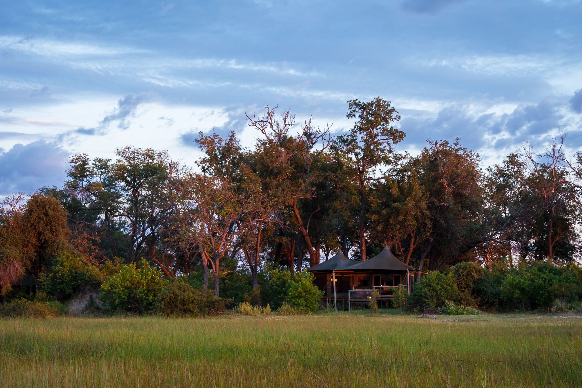 Guest tent looking out over the floodplain
