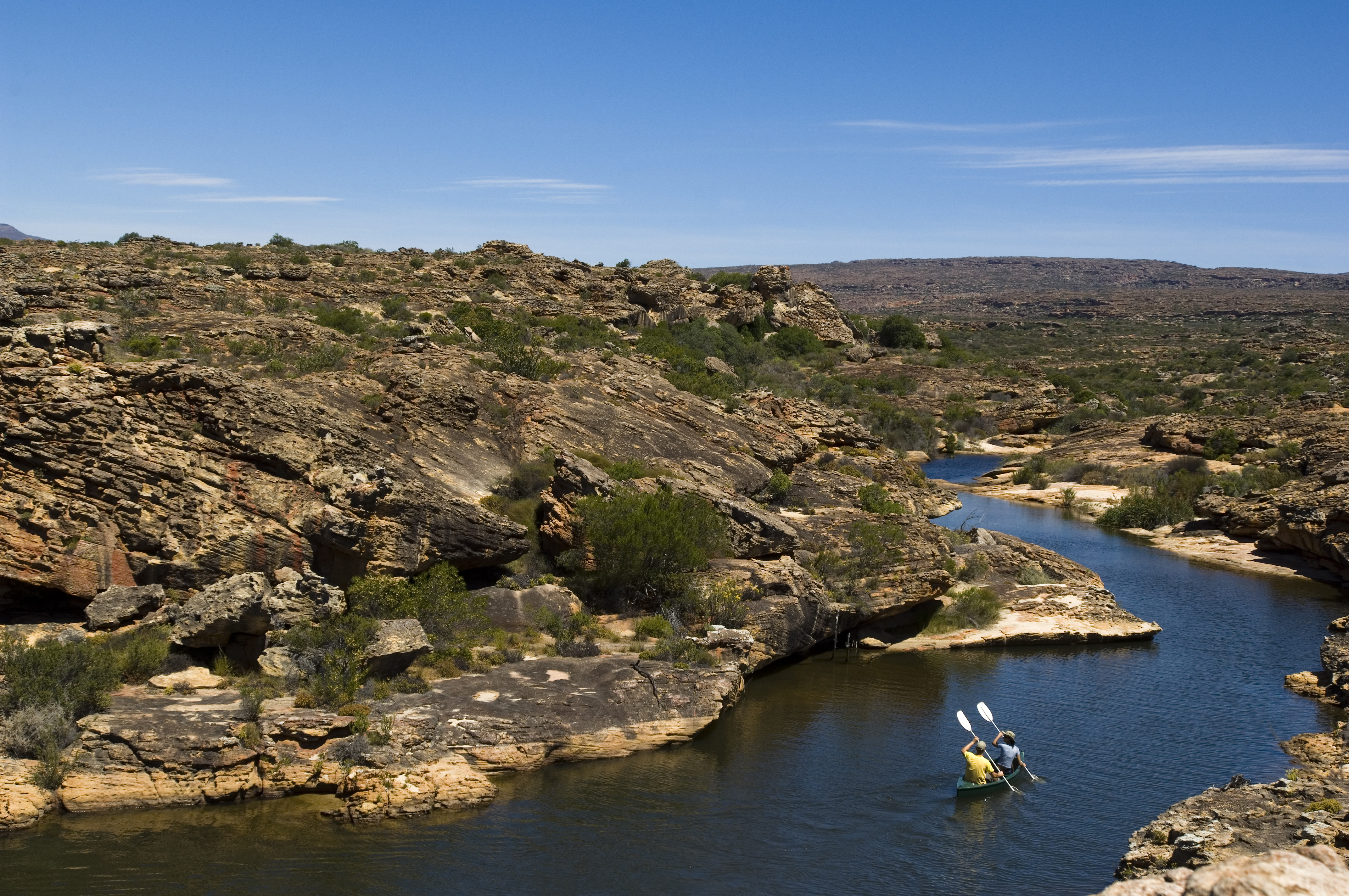 Canoeing at the dams in the Reserve