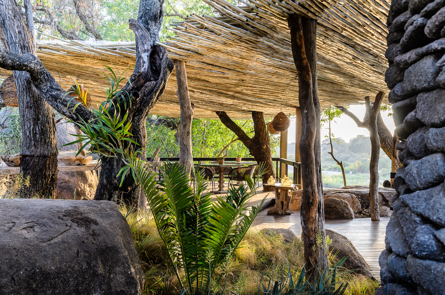Singita Boulders Lodge - outdoor dining