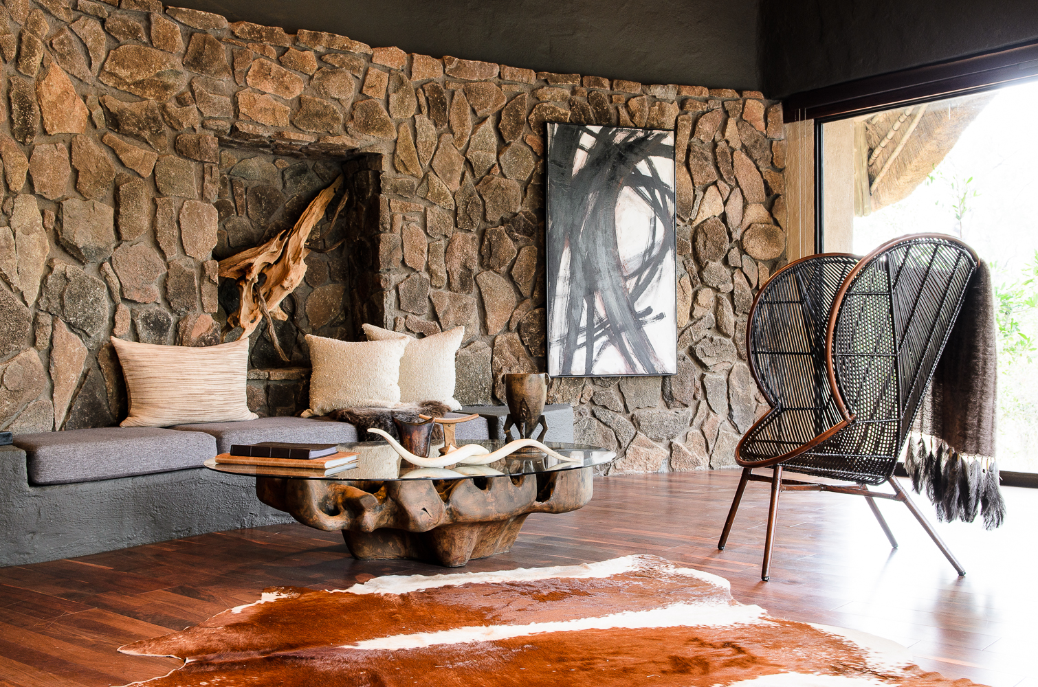 Singita Boulders Lodge - suite lounge