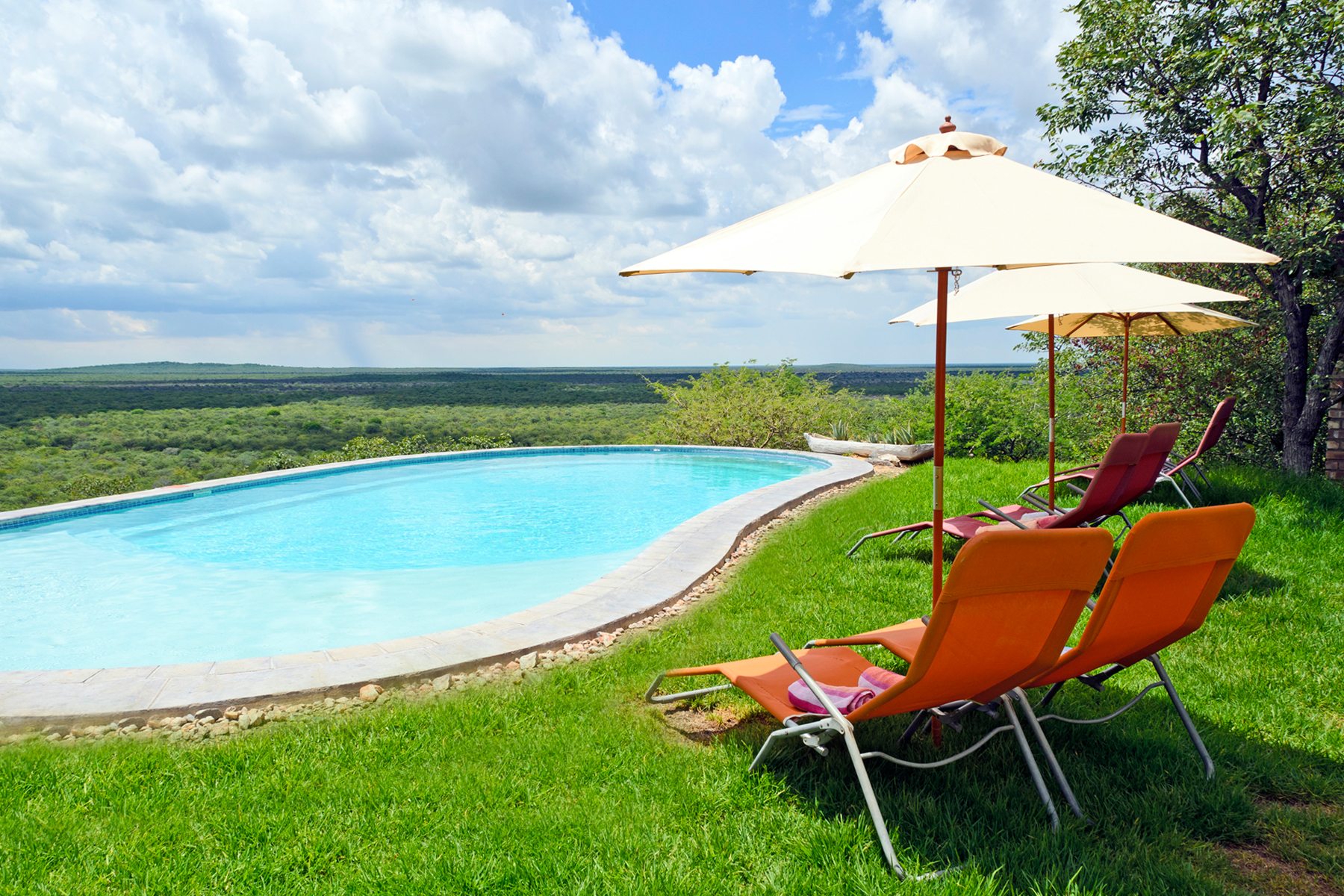One of three swimming pools at the lodge.