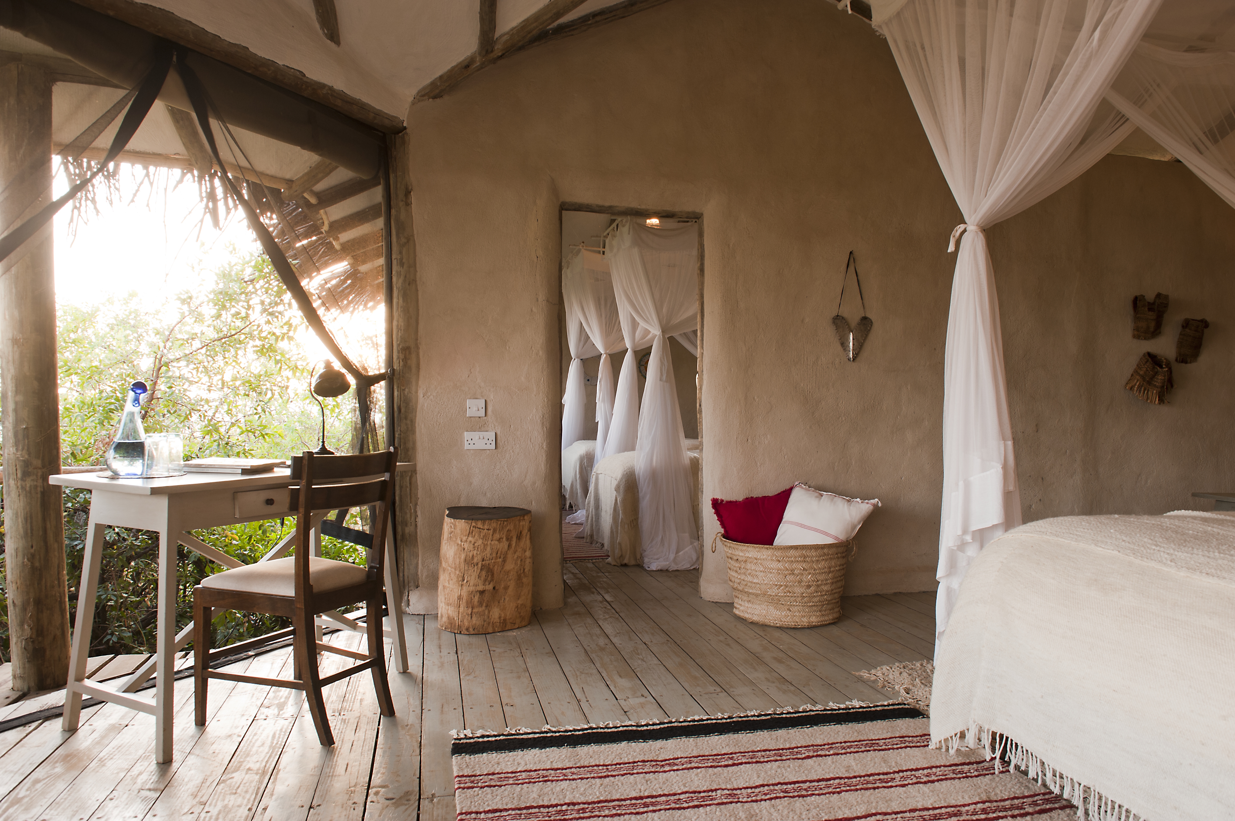 The family room has an adjoining children's room, perfect for families. 