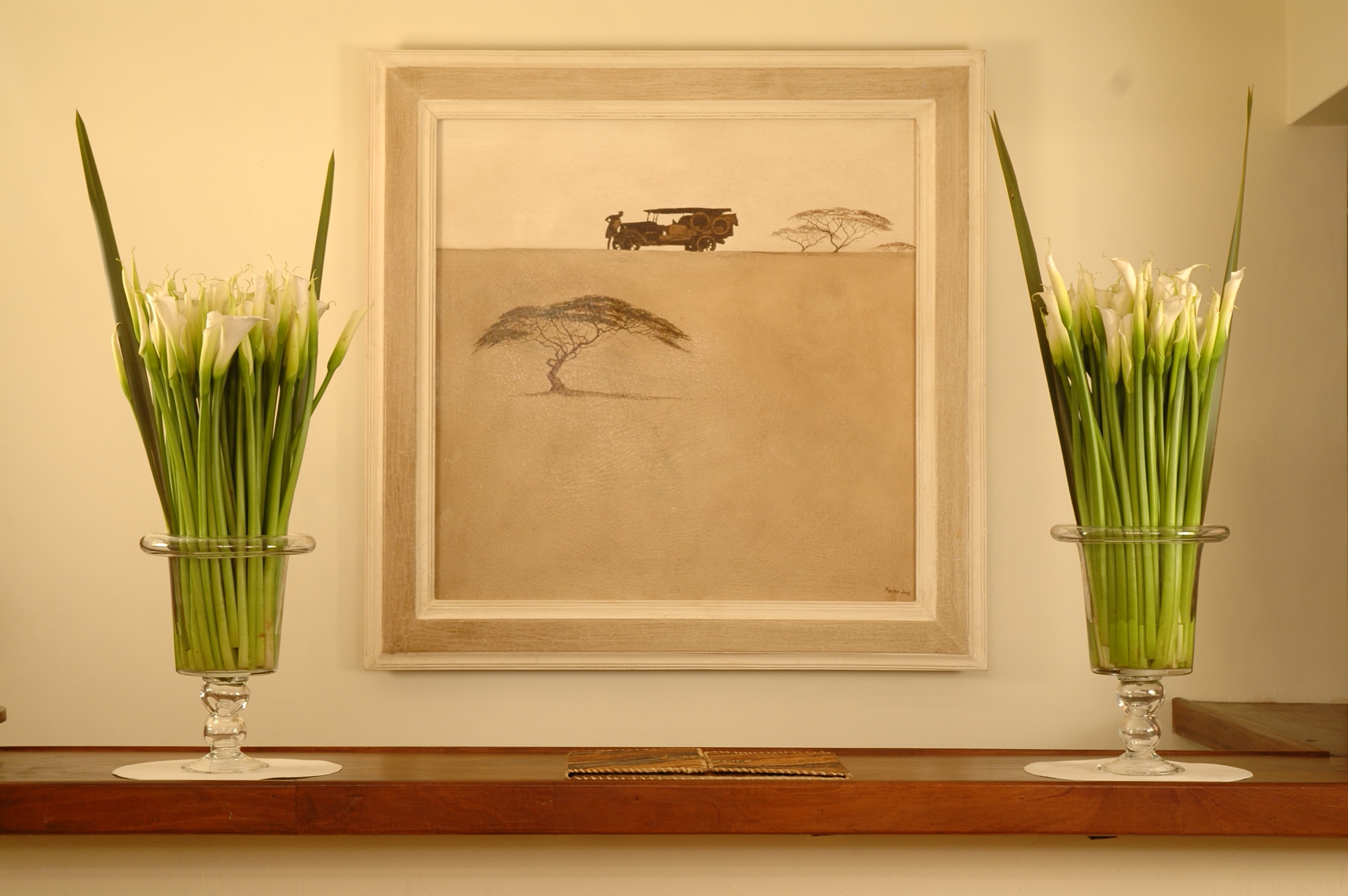 Fine art in the hotel reception