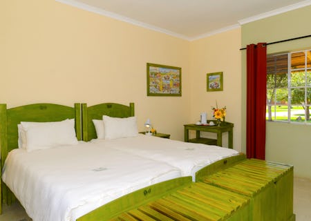 The interior of a bungalow at the lodge.