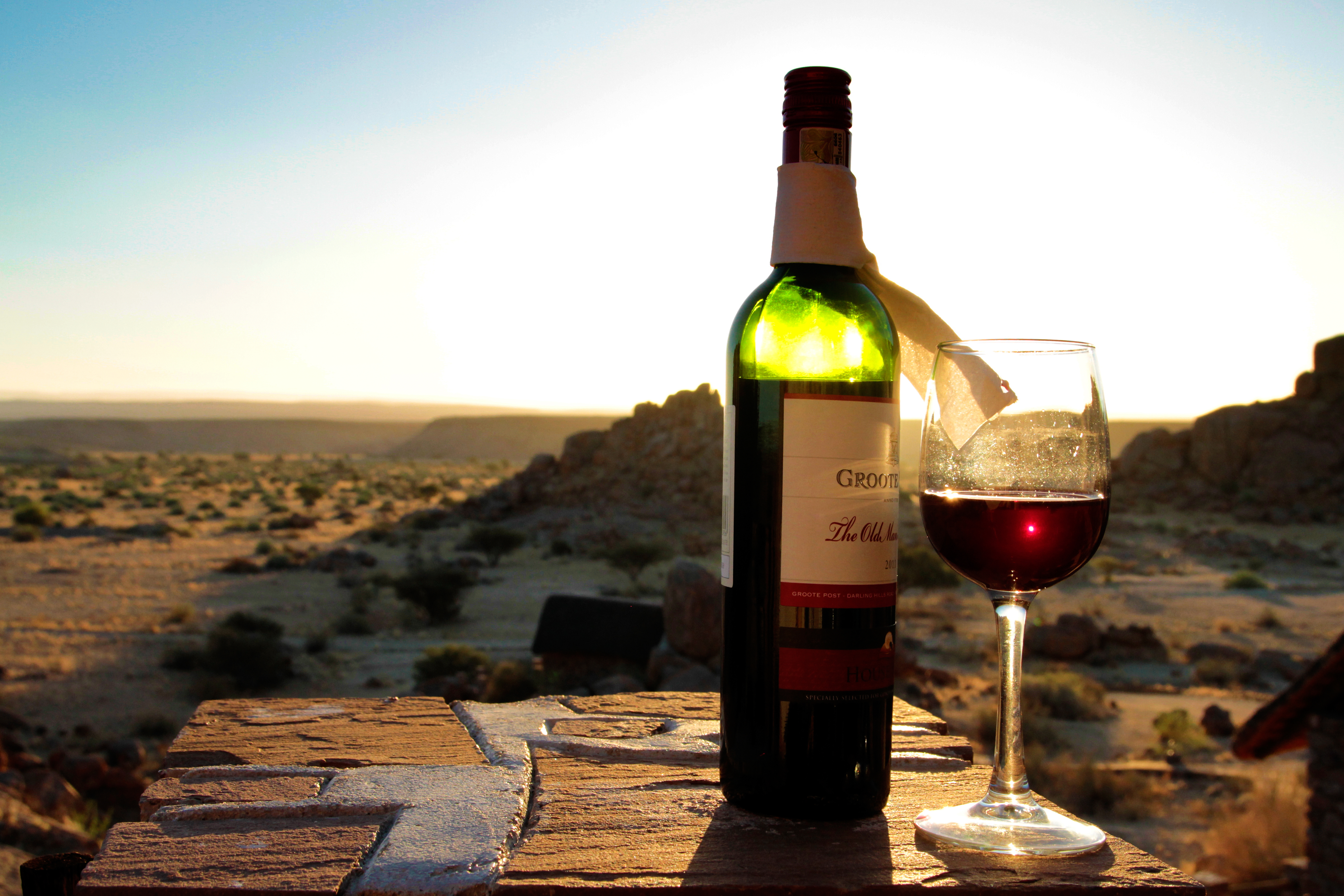 Drinking wine while enjoying the beauty of nature 