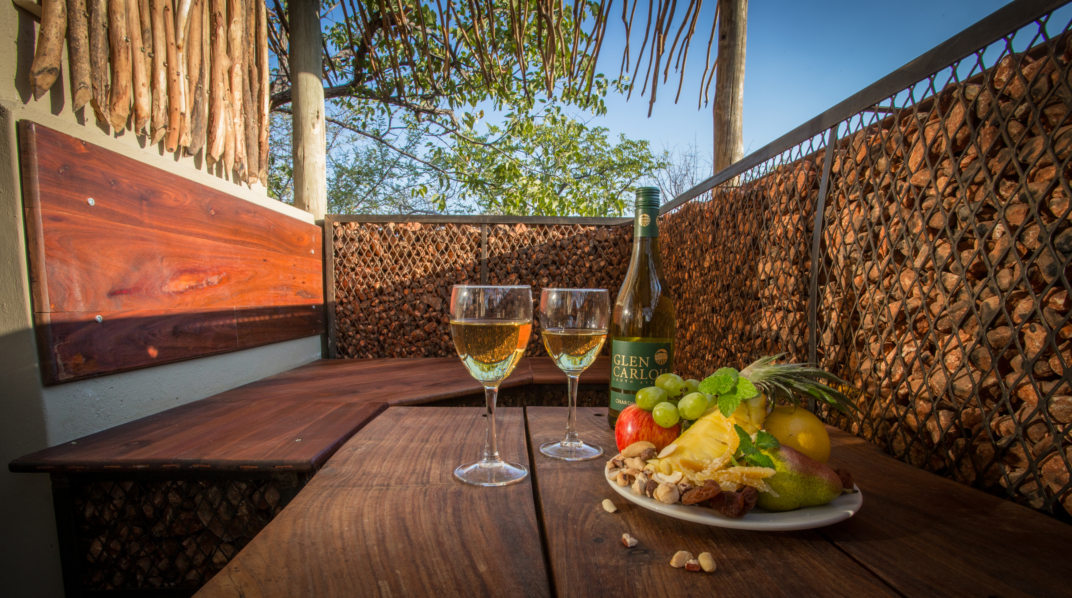 The private patio at each unit