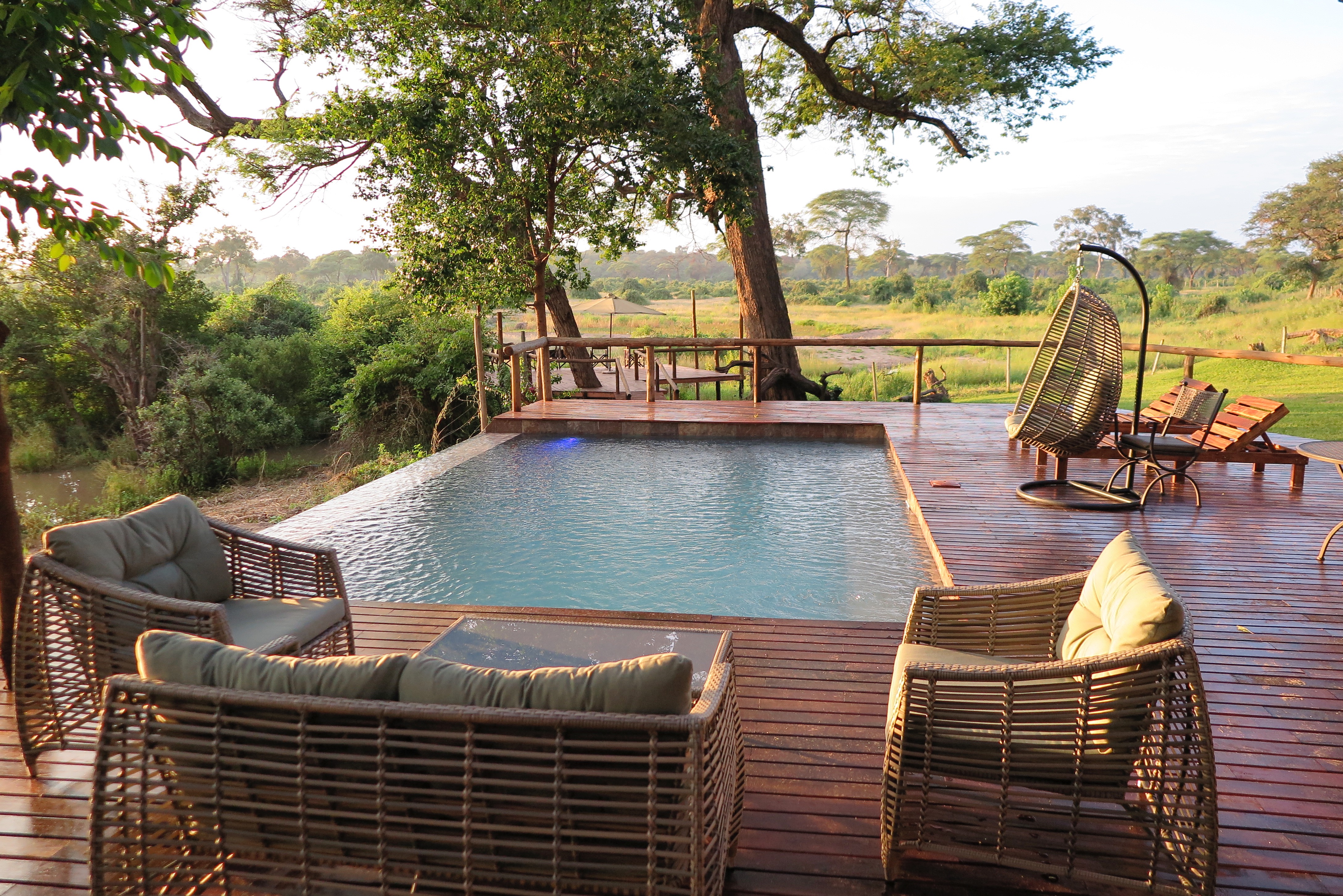 Enjoy sun-downers and watch the game