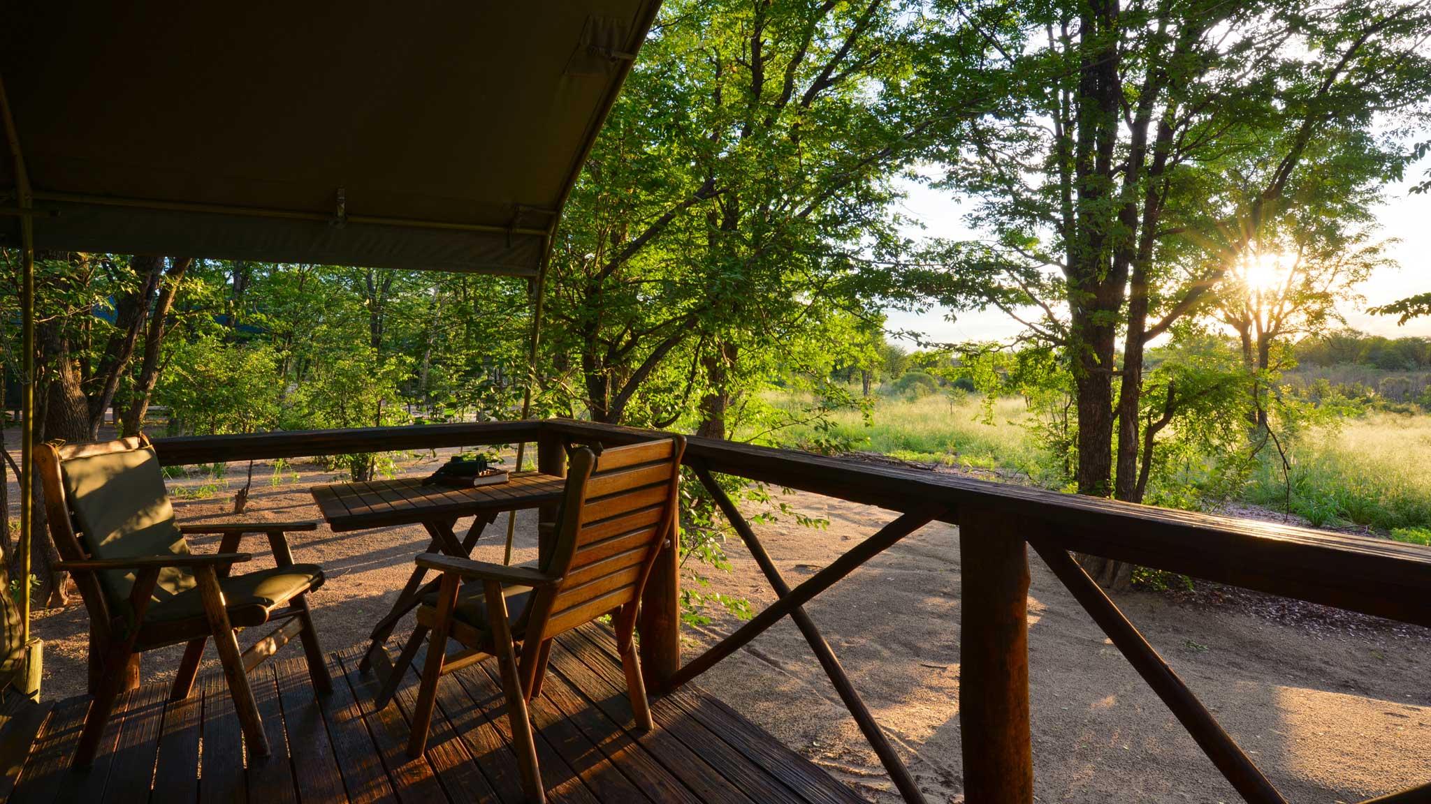 View from the tented suite deck