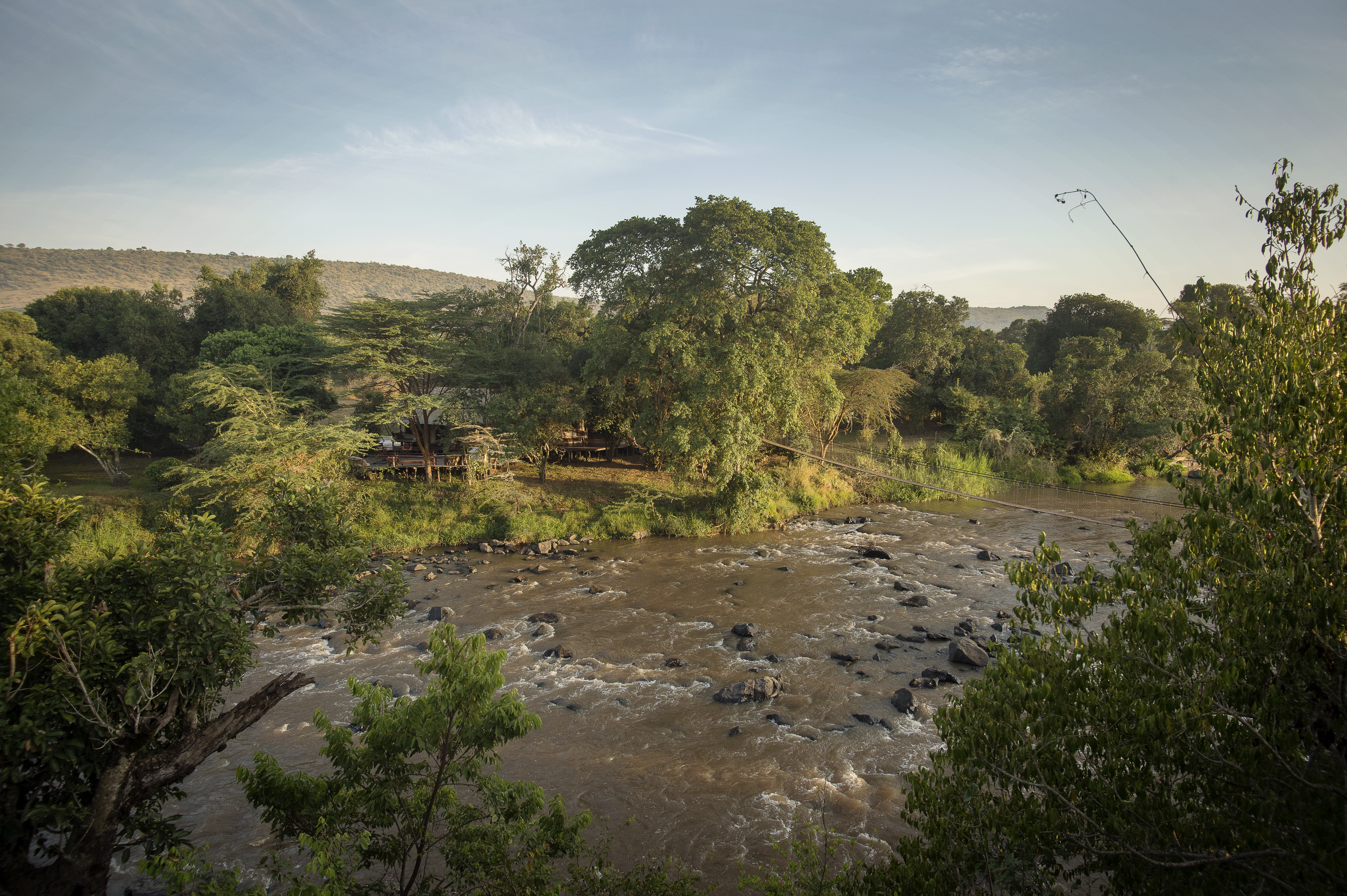View of Ngare Serian from across the river