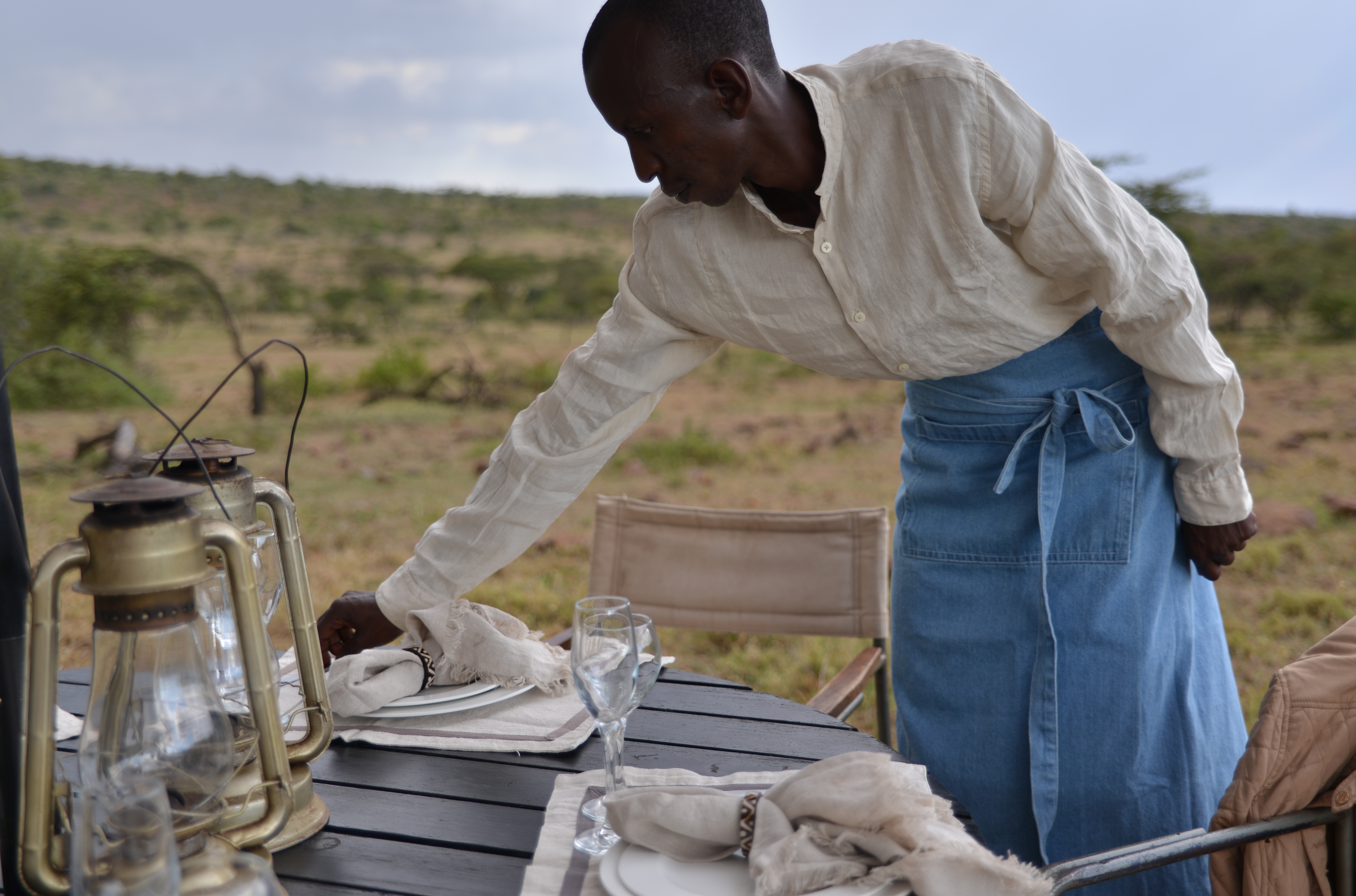 Enjoying a meal in stunning scenery