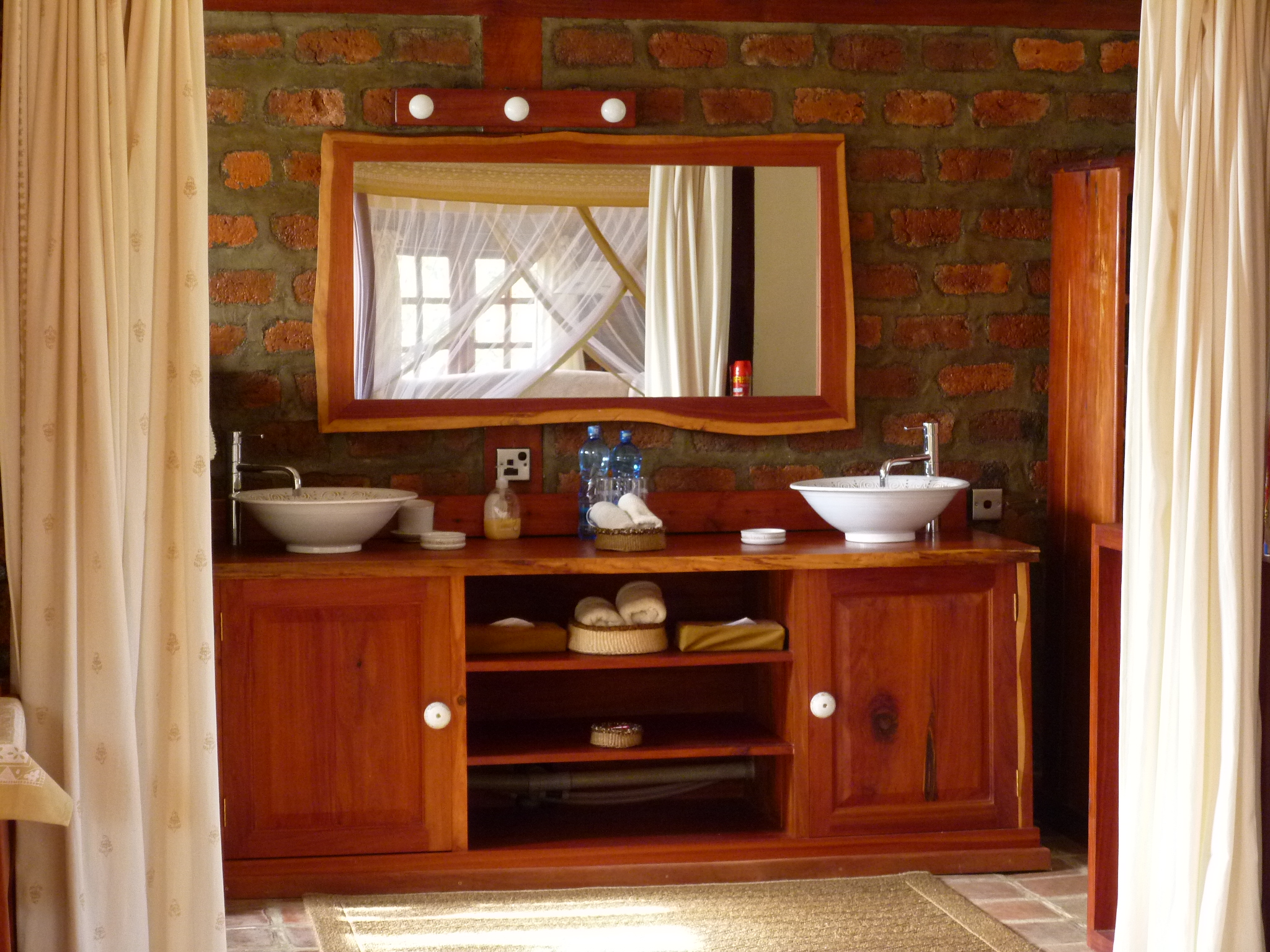 The bathrooms in the Luxurious Chalets are open and spacious.