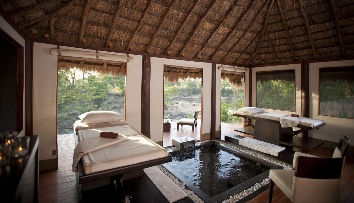 The Ngerende Spa is a luxurious facility built in a similar design to a traditional Masai thatch hut to reflect the soul of Africa
