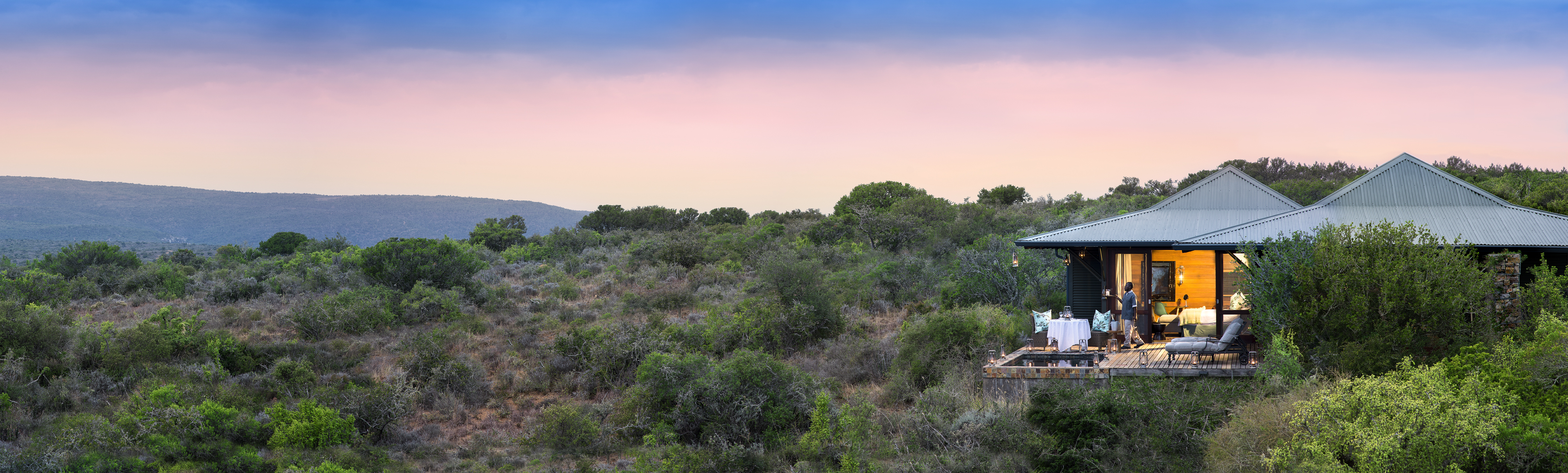 Kwandwe consists of 22 000 ha/ 54 000 acres of pristine wilderness in South Africa's Eastern Cape