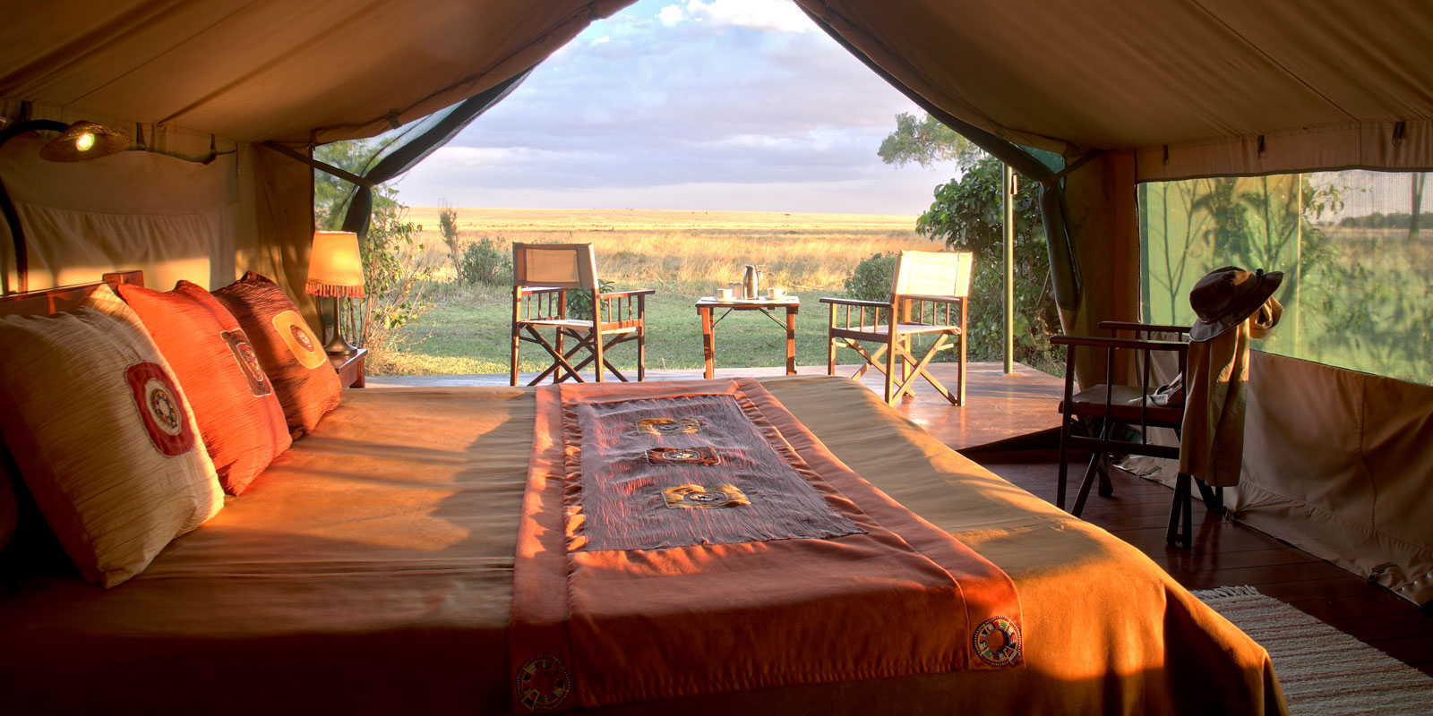 Some of the tents have wonderful views over the rolling plains of the Masai Mara National Reserve, whilst others enjoy views of the Mara River and surrounding forest. 