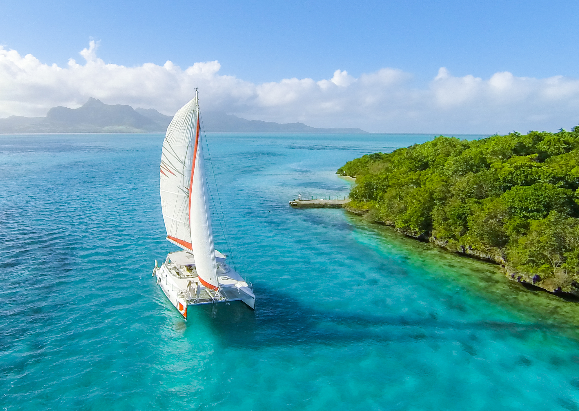 Catamaran cruise near l'Ile aux Aigrettes or to Ile auc Cerfs