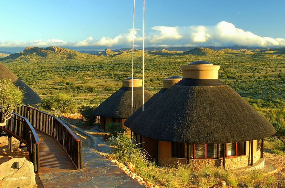 A small bridge leads across to the Wellness treatment rooms.