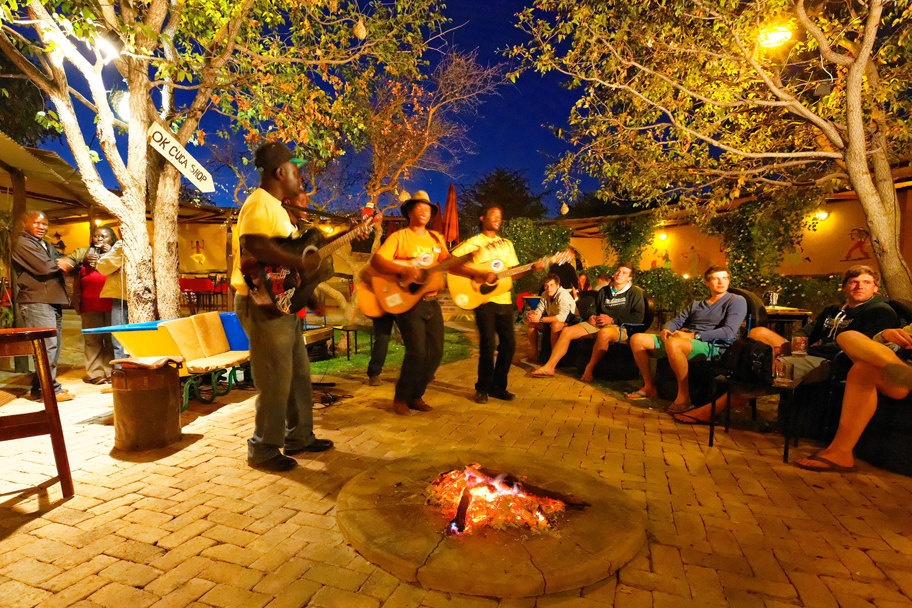 Enjoy an evening of music and culture with the inhouse band, Etosha Safari Boys 