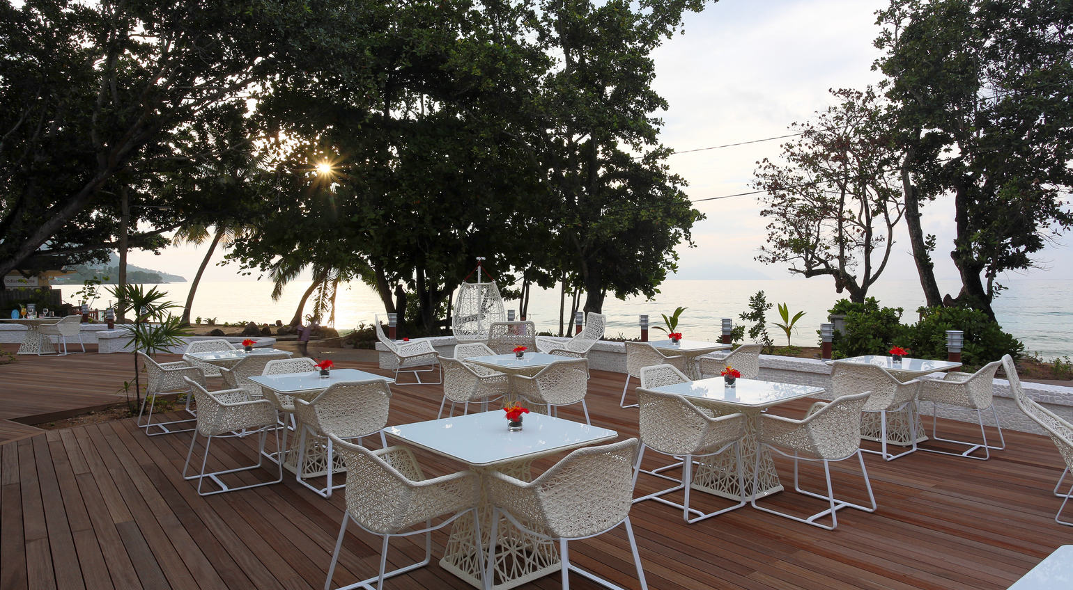 View from the stunning Gecko Bar overlooking Beau Vallon Beach