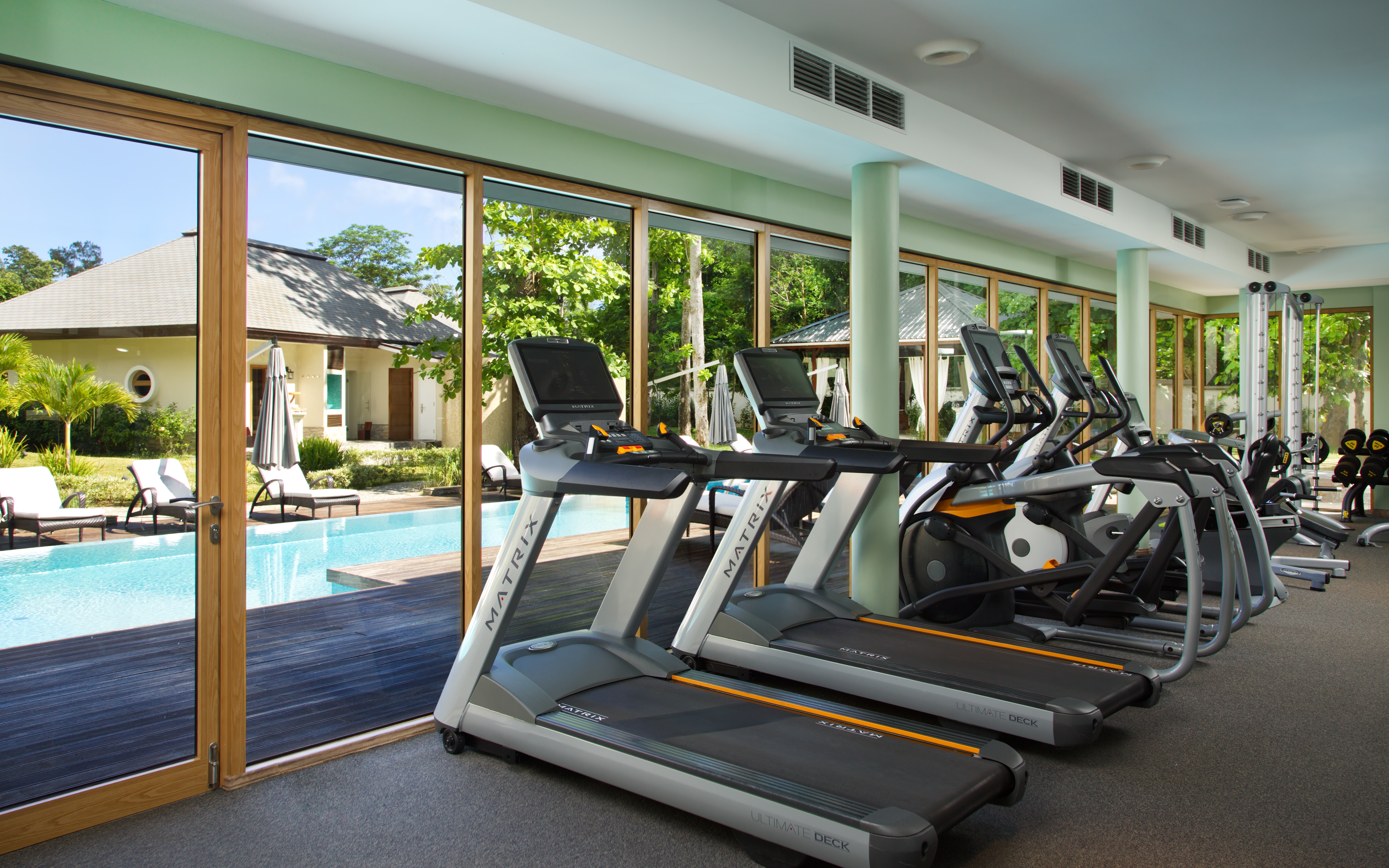 The Fitness Center is accessible 24-hours a day and located by the Savoy Spa features nine spa treatment rooms. Which includes three couple Suite rooms, one private Jacuzzi for more intimate and private haven, and six single spa rooms to accomplish any treatment required by our guests