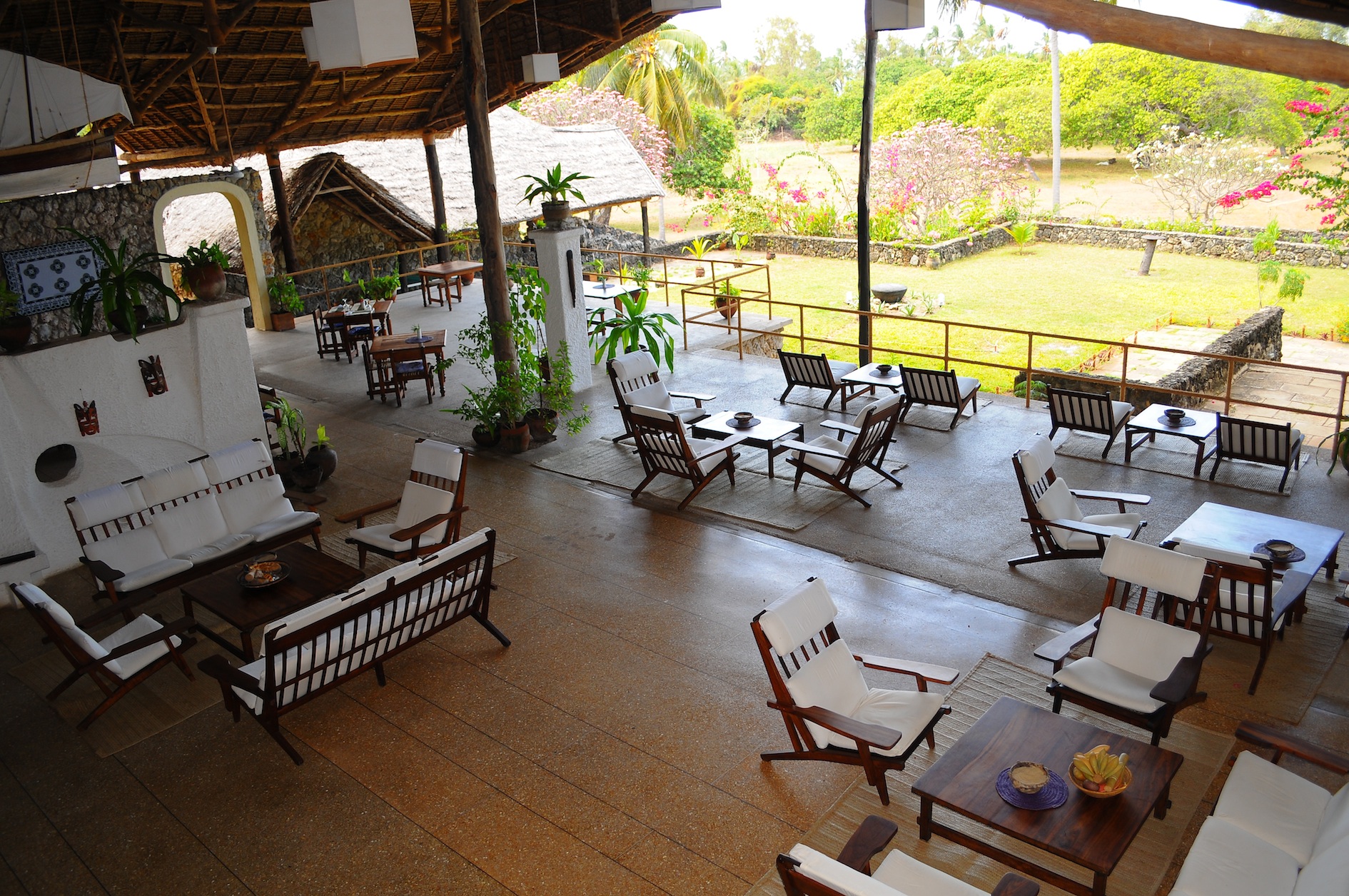 Mafia Island Lodge lounge and restaurant area