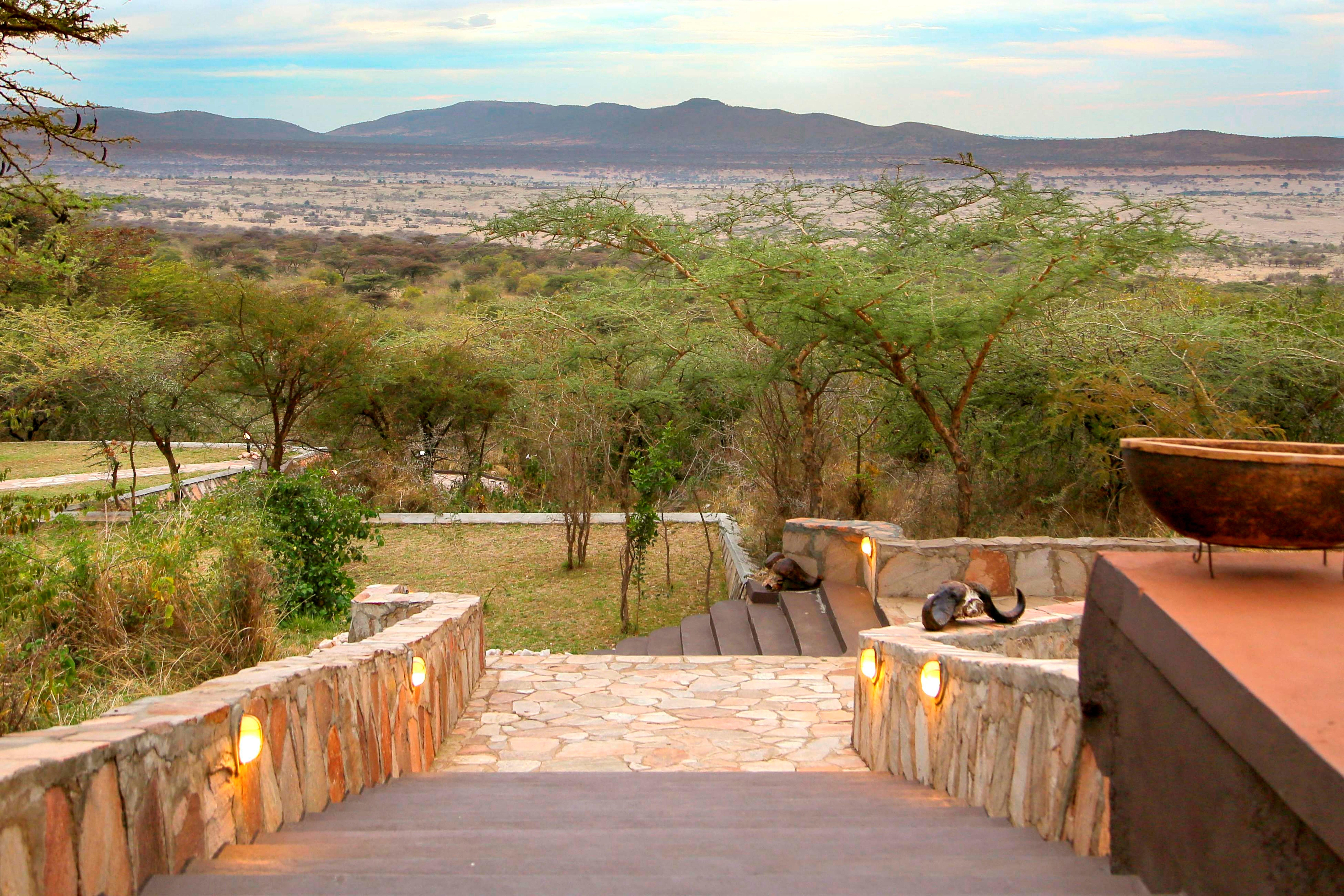 The uninterrupted view of the Serengeti as seen from the grounds of Buffalo Luxury Camp