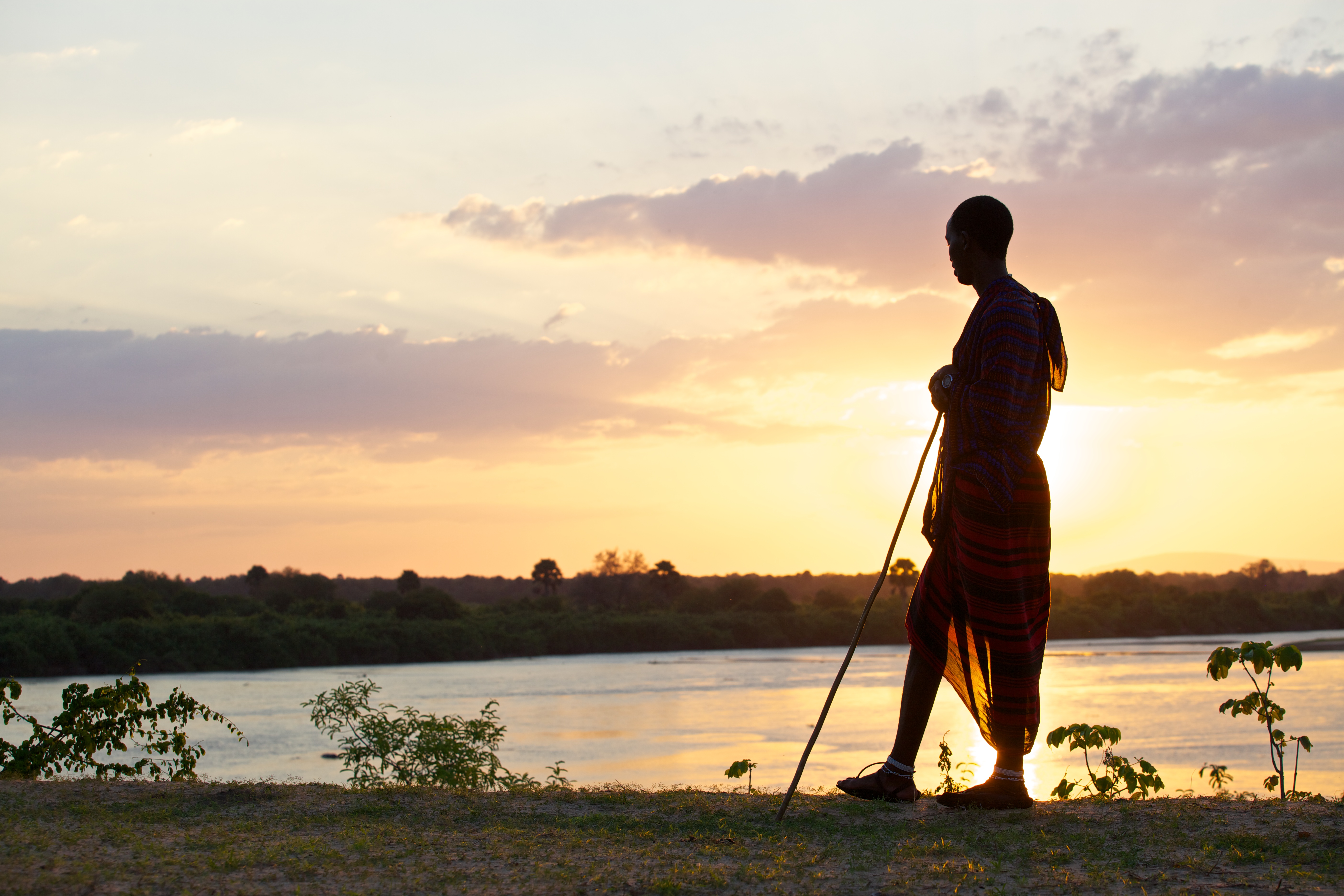 Rufiji enjoys fantastic sunsets throughout the year. Masaai guides are on duty to escort guests to their tents after dark.