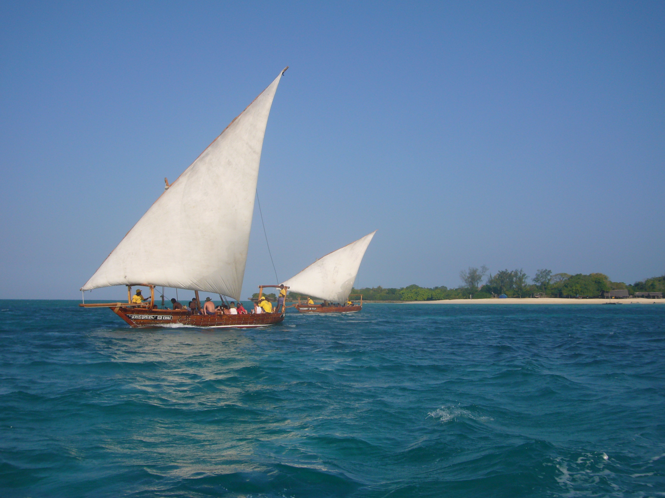 Guests return from their 'Safari Blue' excursion under sail. 