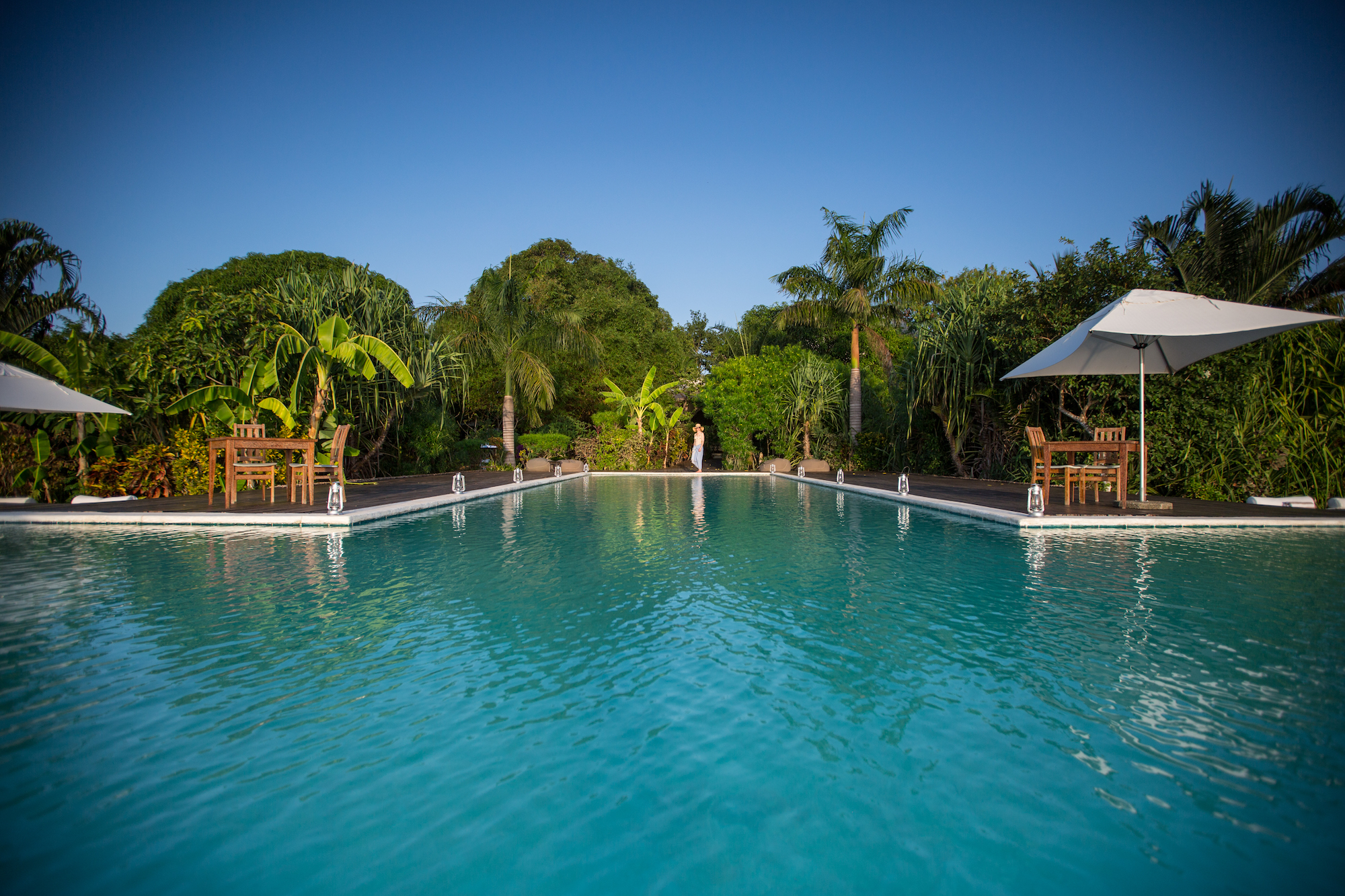 Looking back towards Kilindi over the infinity pool