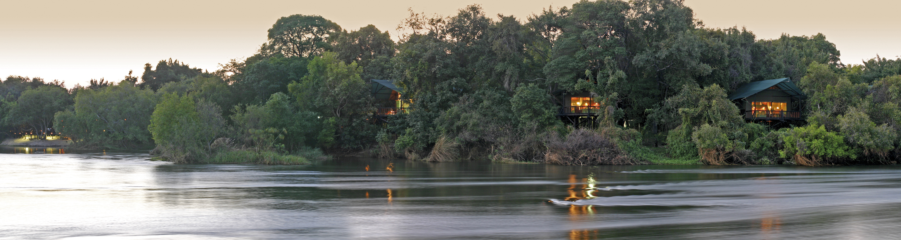 View of the Luxury Tents from the River