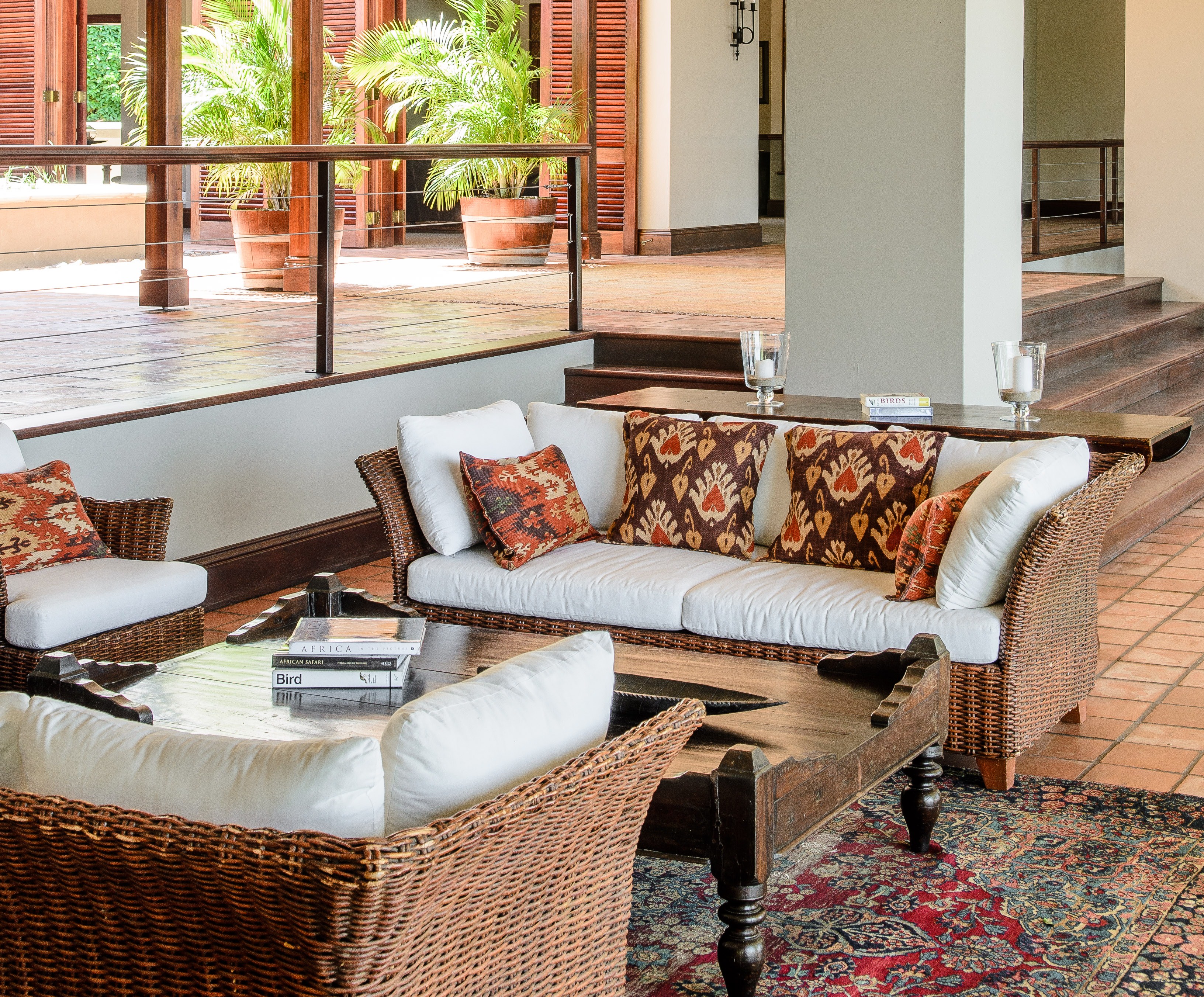 The main lodge resembles one big verandah, offering various intimate corners