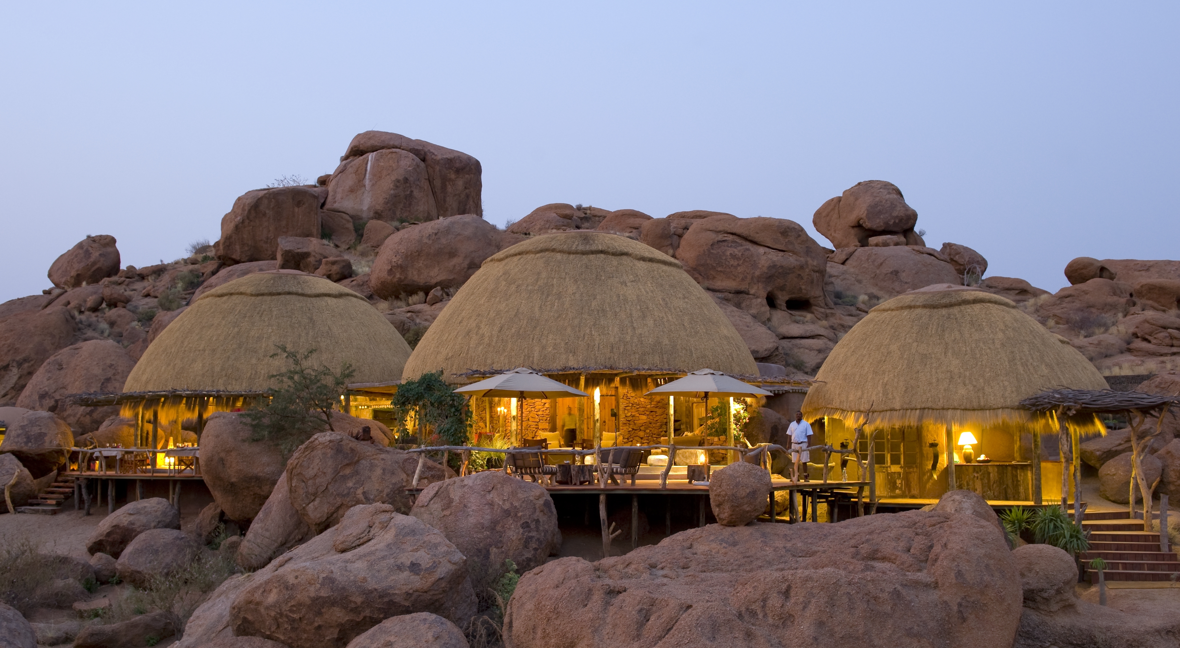 Huddled in the rocks, with sweeping views across the Aba Huab valley
