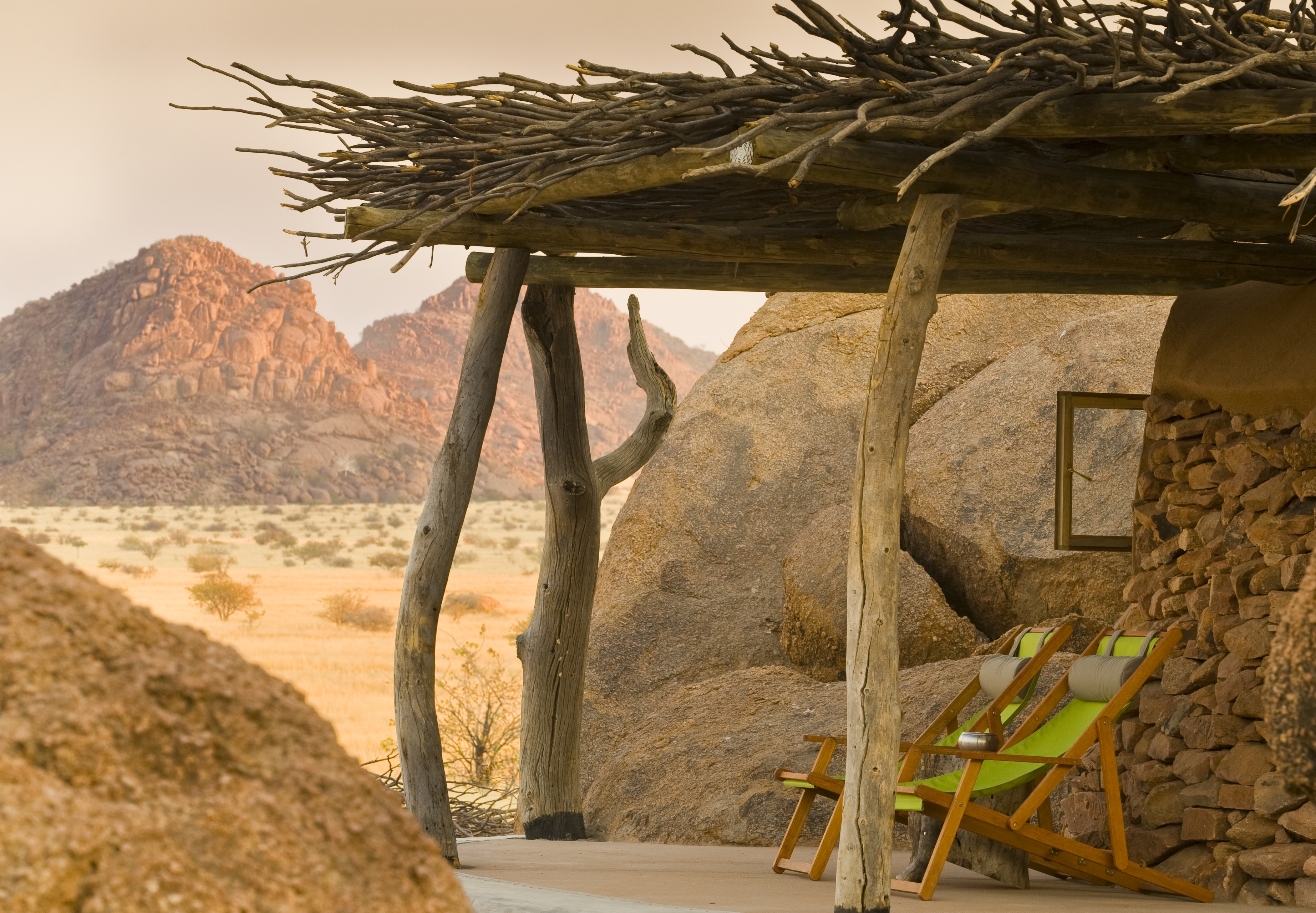 Organic and understated, the rooms at Camp Kipwe are like extensions of the rocks themselves.