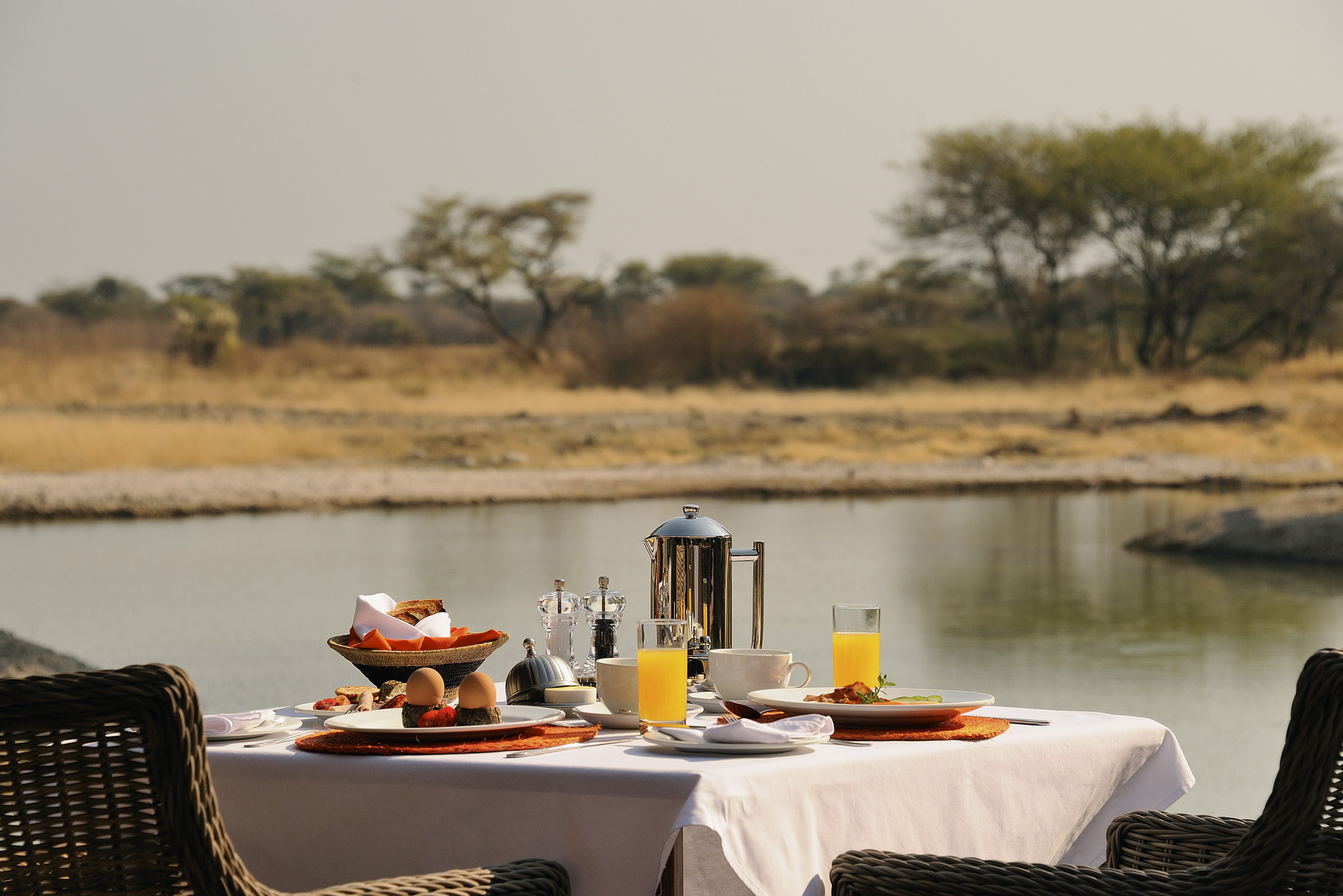 Breakfast with a view at Onguma Bush Camp!