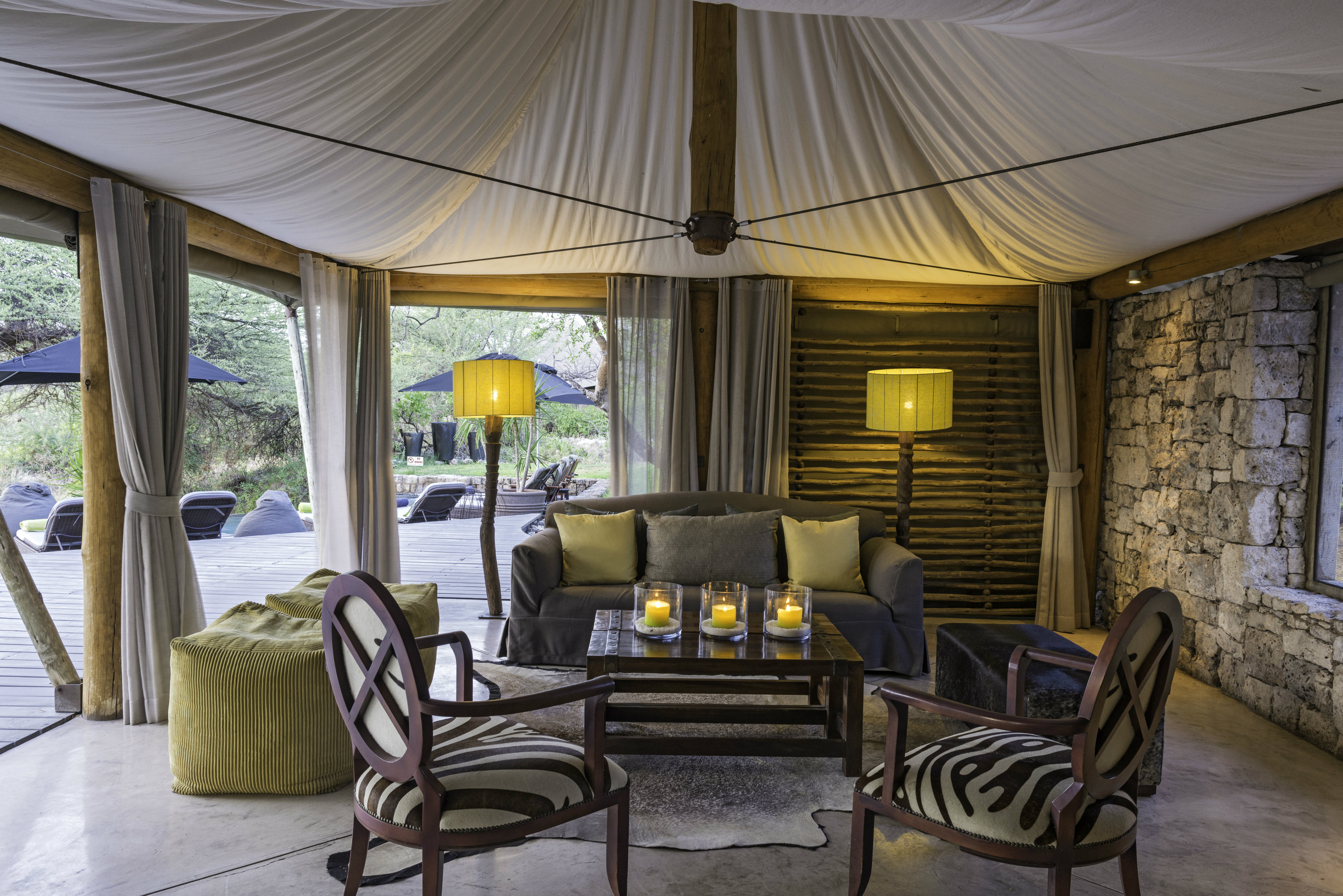 Guest areas at Onguma Tented Camp