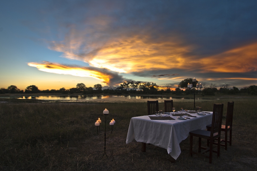 Guests can choose to have meals outdoors under the stars.